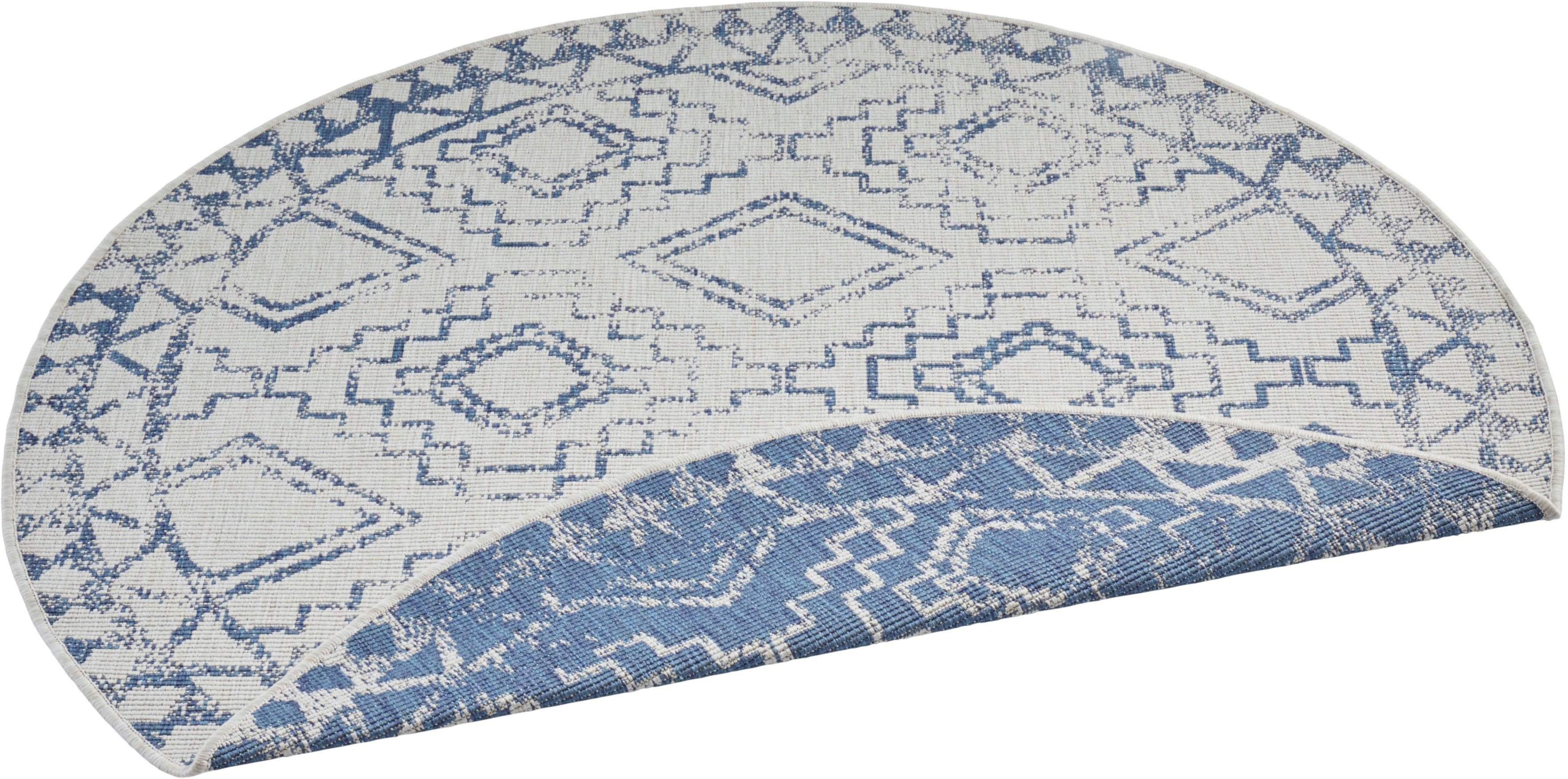 Teppich Elion, freundin Home Collection, rund, Höhe: 5 mm, In-und Outdoor  geeignet, Pflegeleicht, Flachgewebe