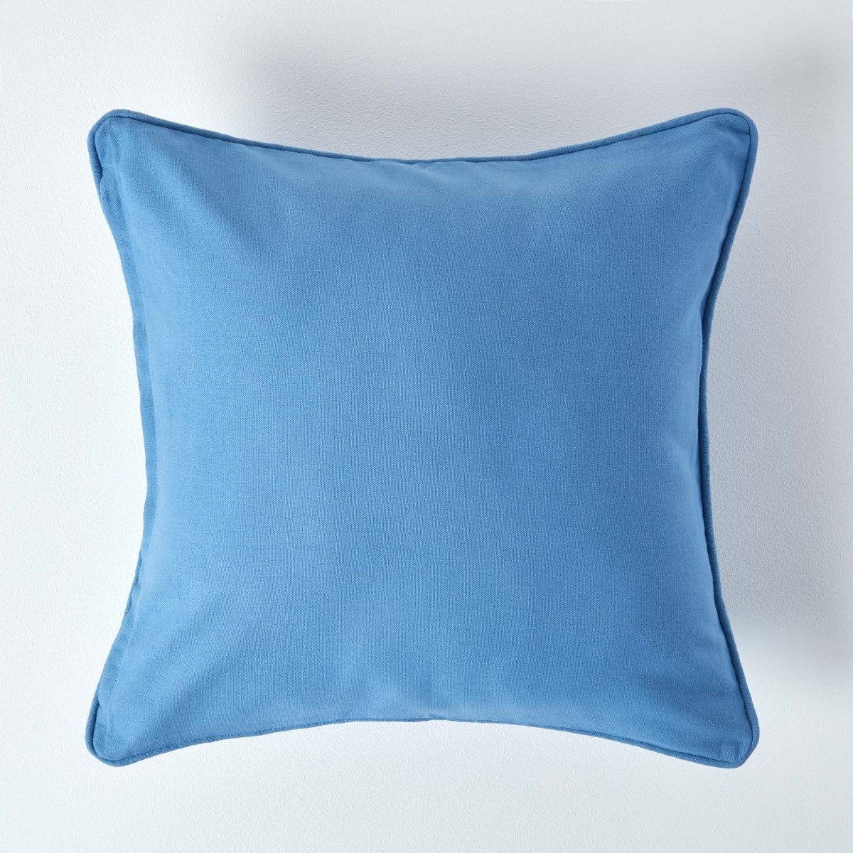 Kissenhülle Blauer Kissenbezug aus Baumwolle, 30 x 30 cm, Homescapes