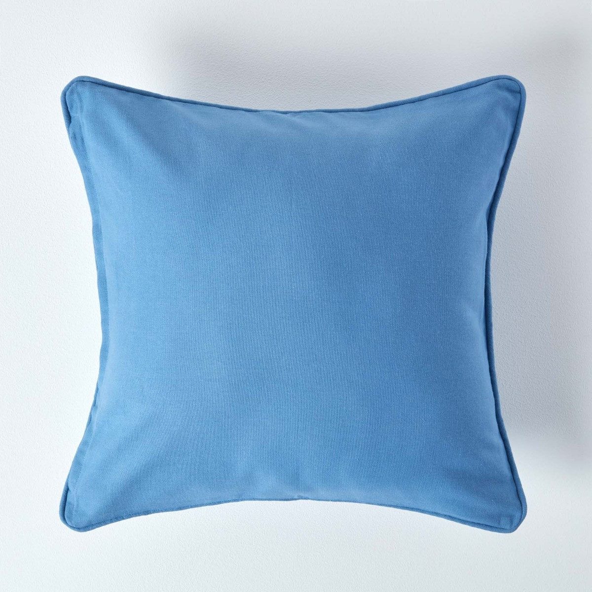 Homescapes Kissenhülle Blauer Kissenbezug aus Baumwolle, günstig online kaufen