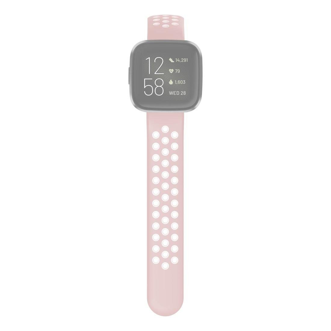 Hama Lite, 2/Versa/Versa atmungsaktives Versa Smartwatch-Armband Ersatzarmband rosa Fitbit 22mm