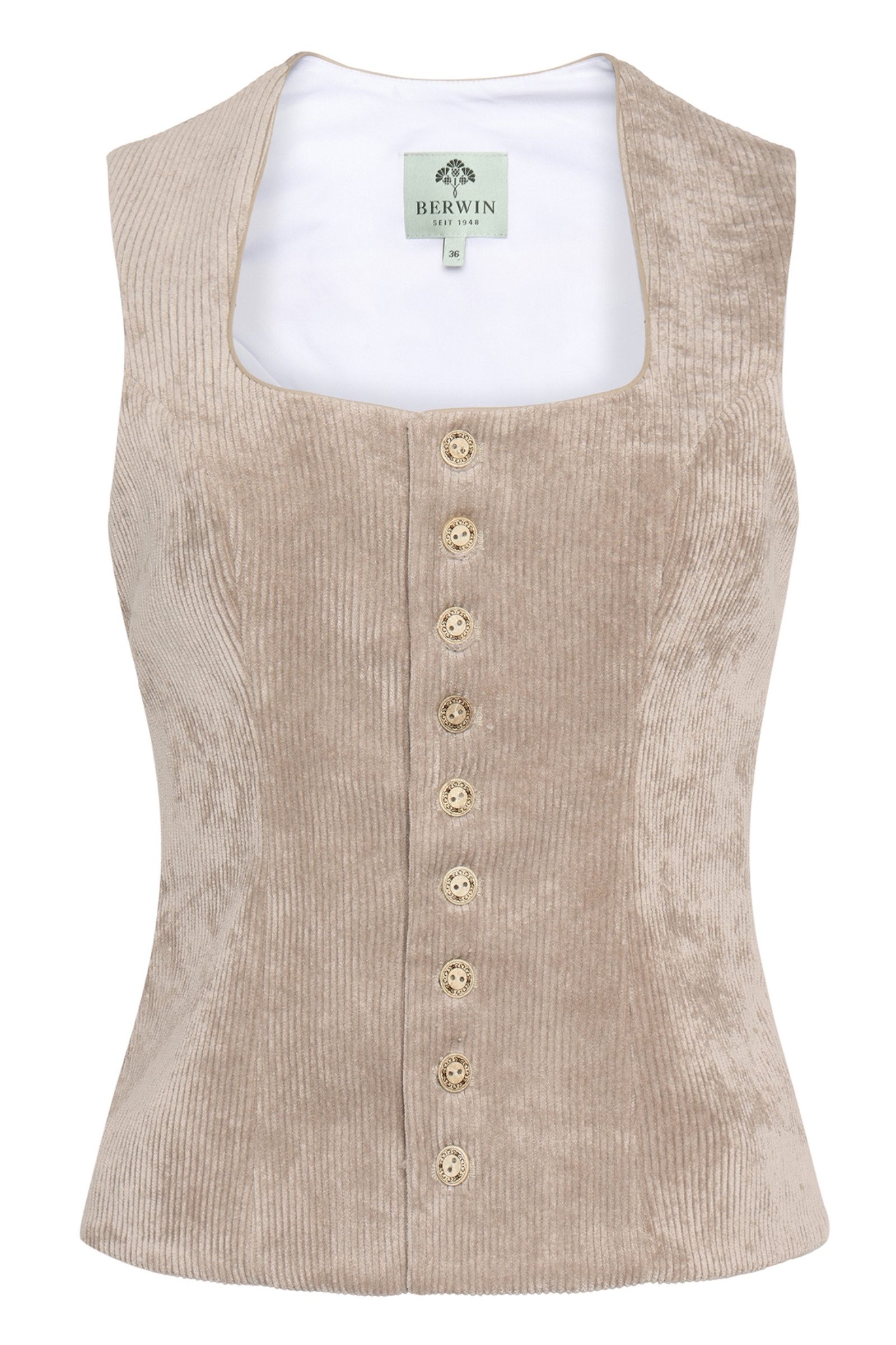 Berwin & Wolff Trachtenbluse Trachtenmieder Cord - JULINA - natur günstig online kaufen