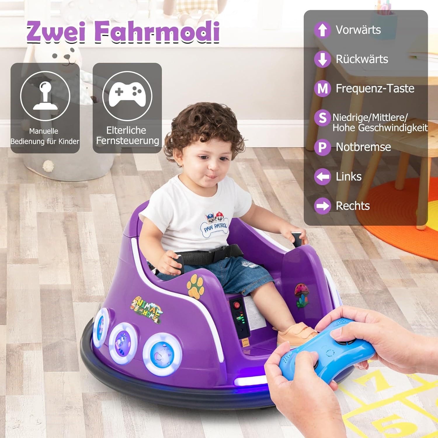 KOMFOTTEU Elektro-Kinderauto Autoscooter, blinkendem LED-Licht & Musik günstig online kaufen