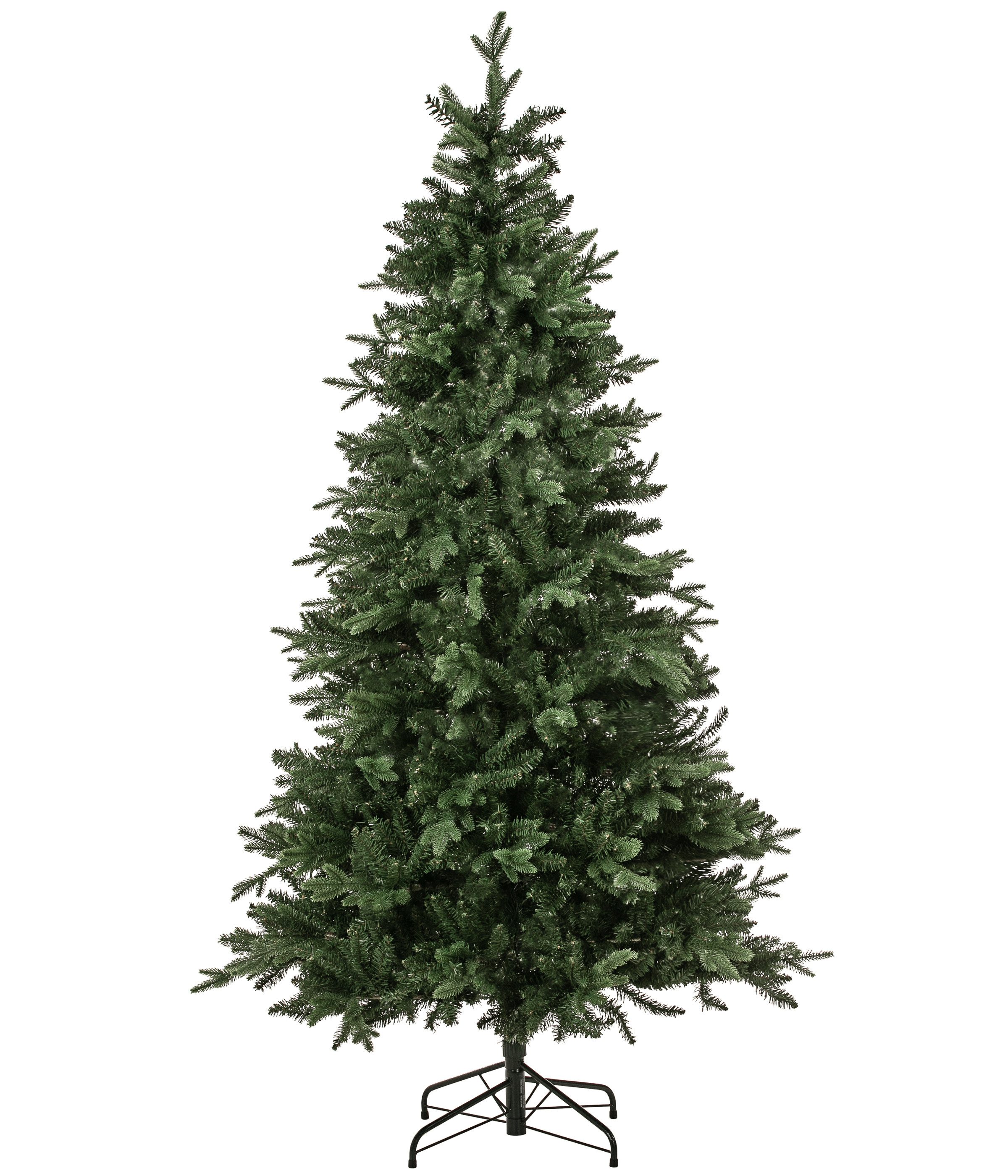 Dehner Künstlicher Weihnachtsbaum Tanne Espen mit Ständer, Höhe 210 cm, Ø 127 cm