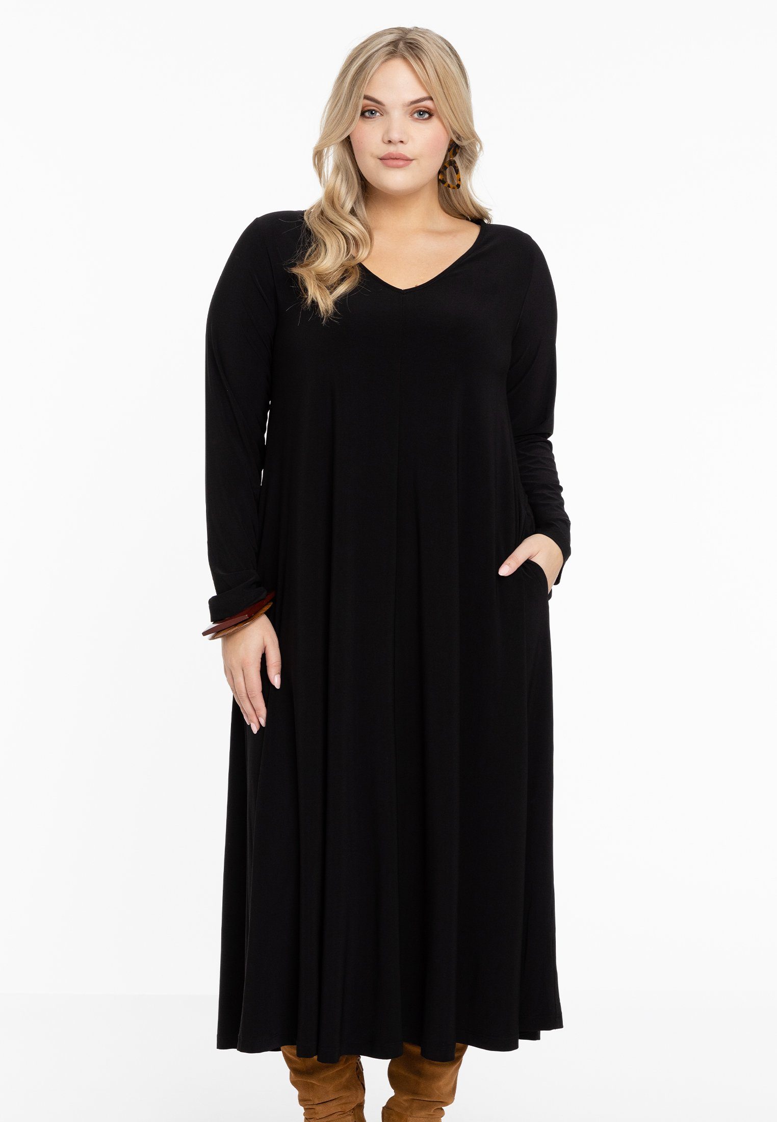 YOEK Maxikleid Damen Kleid Große Größen