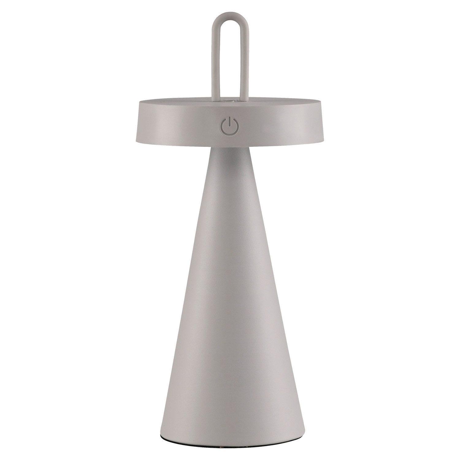 JUST LIGHT LED Tischleuchte ALWA, H 28,9 cm, Greige, Kunststoff, Silikon, Dimmfunktion, USB-Ladefunktion, Memory-Funktion, LED fest integriert, Extra-Warmweiß, Akkubetrieben, IP44 Spritzwassergeschützt, inkl. USB-Ladekabel