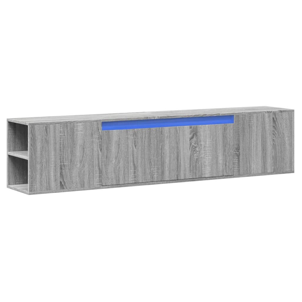 vidaXL TV-Wand TV-Wandschrank mit LED-Beleuchtung Grau günstig online kaufen