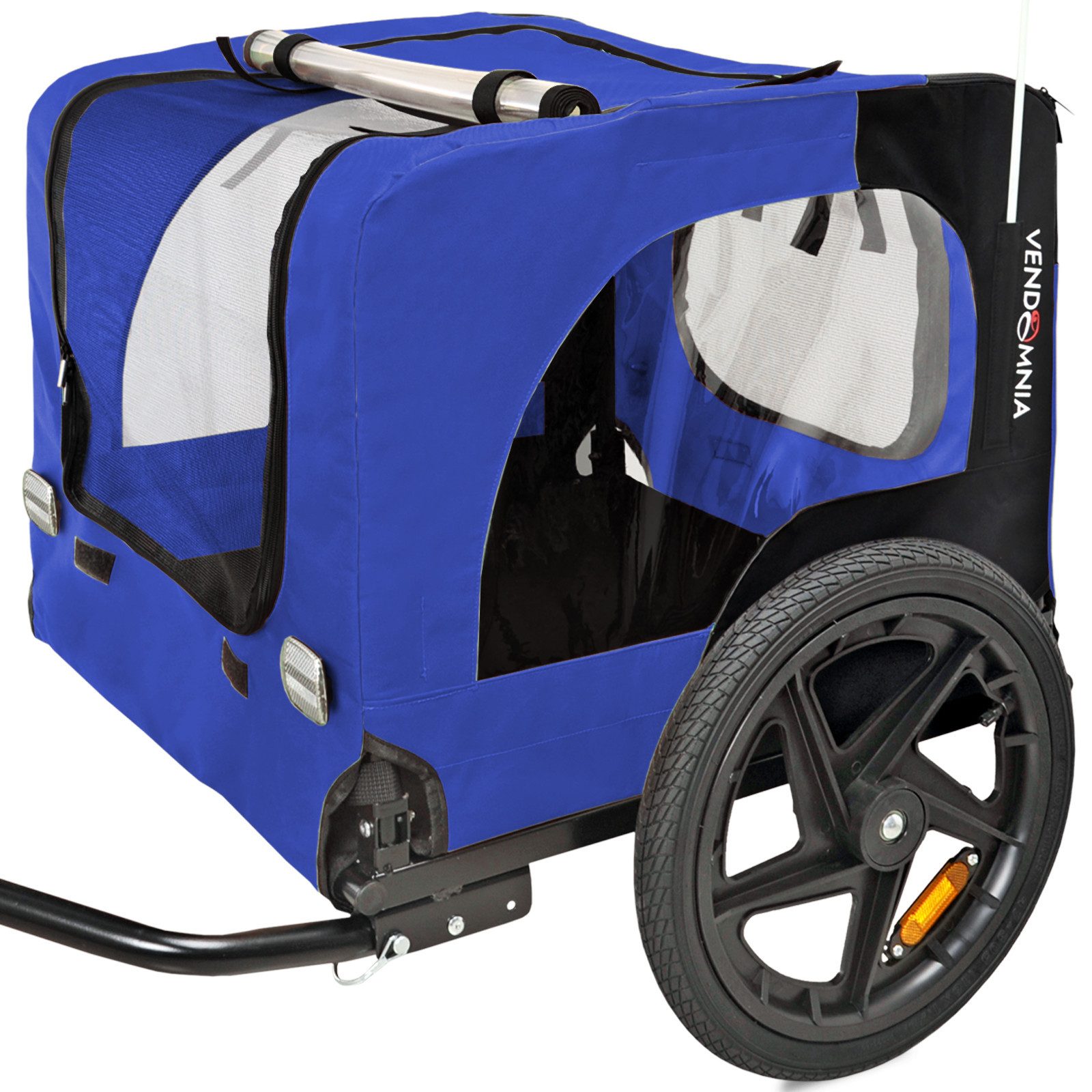 VENDOMNIA Fahrradhundeanhänger Трейлер для собак für Fahrrad Hunde, Fahrradanhänger, inkl.Fahne Gurt, klappbar leicht verstaubar - Farbwahl