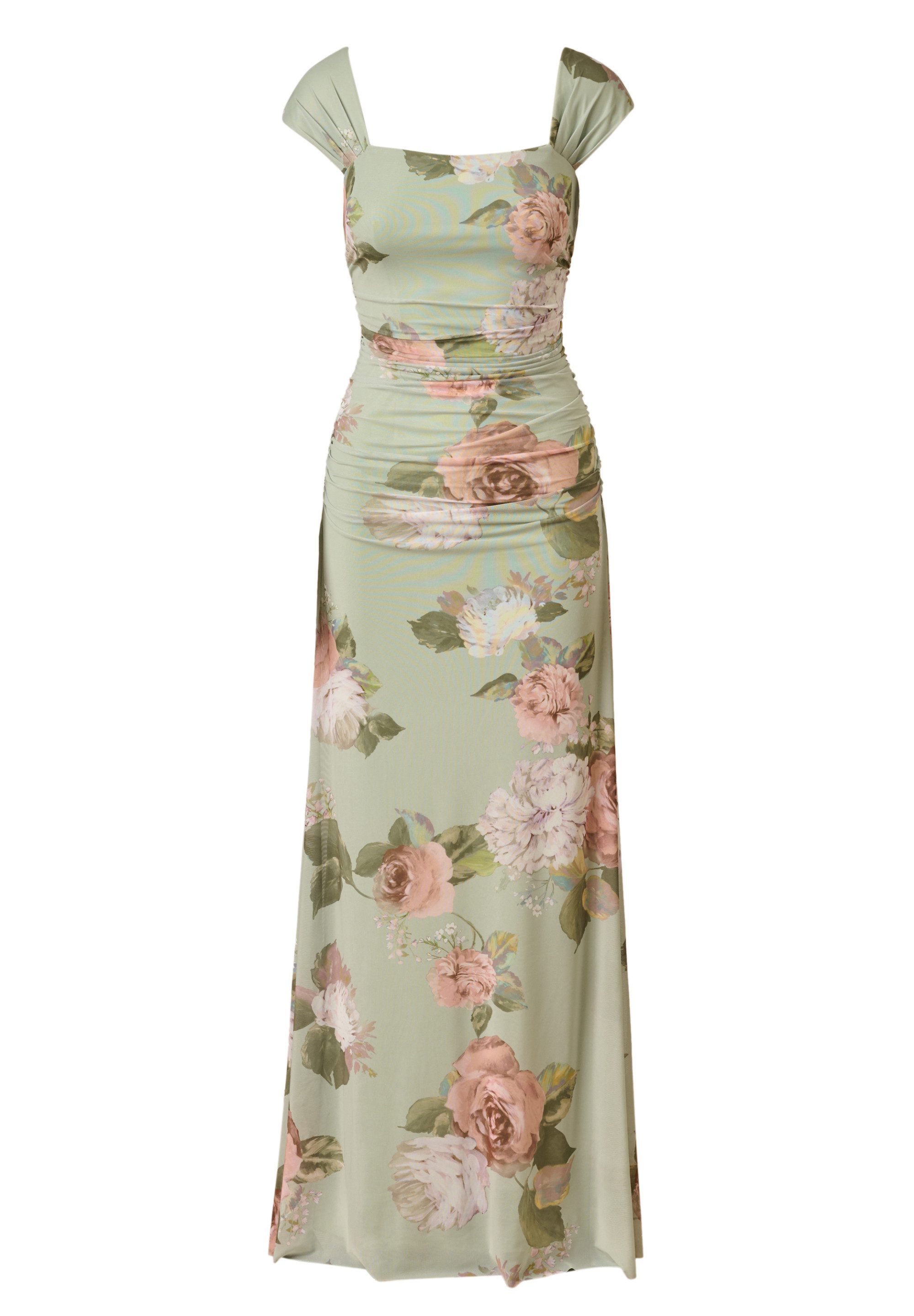 Maxikleid Print Stretch Mesh Long Gown