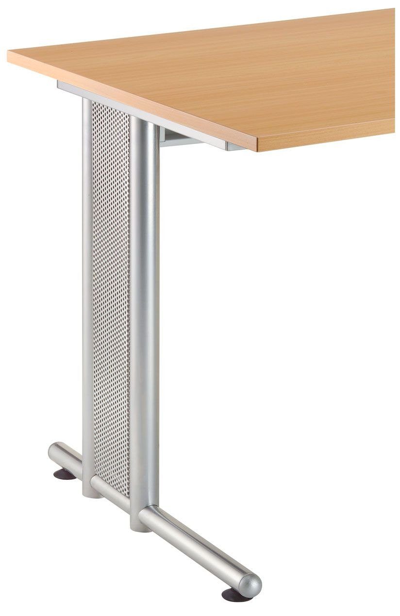 PROREGAL® Schreibtisch Schreibtisch Mauno, 72cm Weiß Arbeitshöhe  Ahorn,  BxT 80x80cm