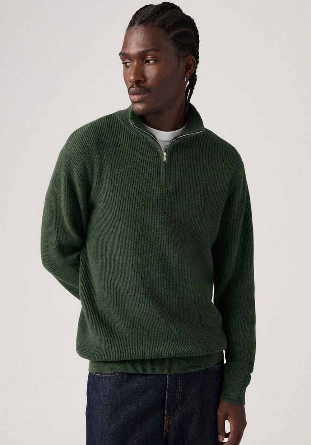 Levi's® Strickpullover HM QUARTER ZIP SWEATER mit Zipper und Struktur