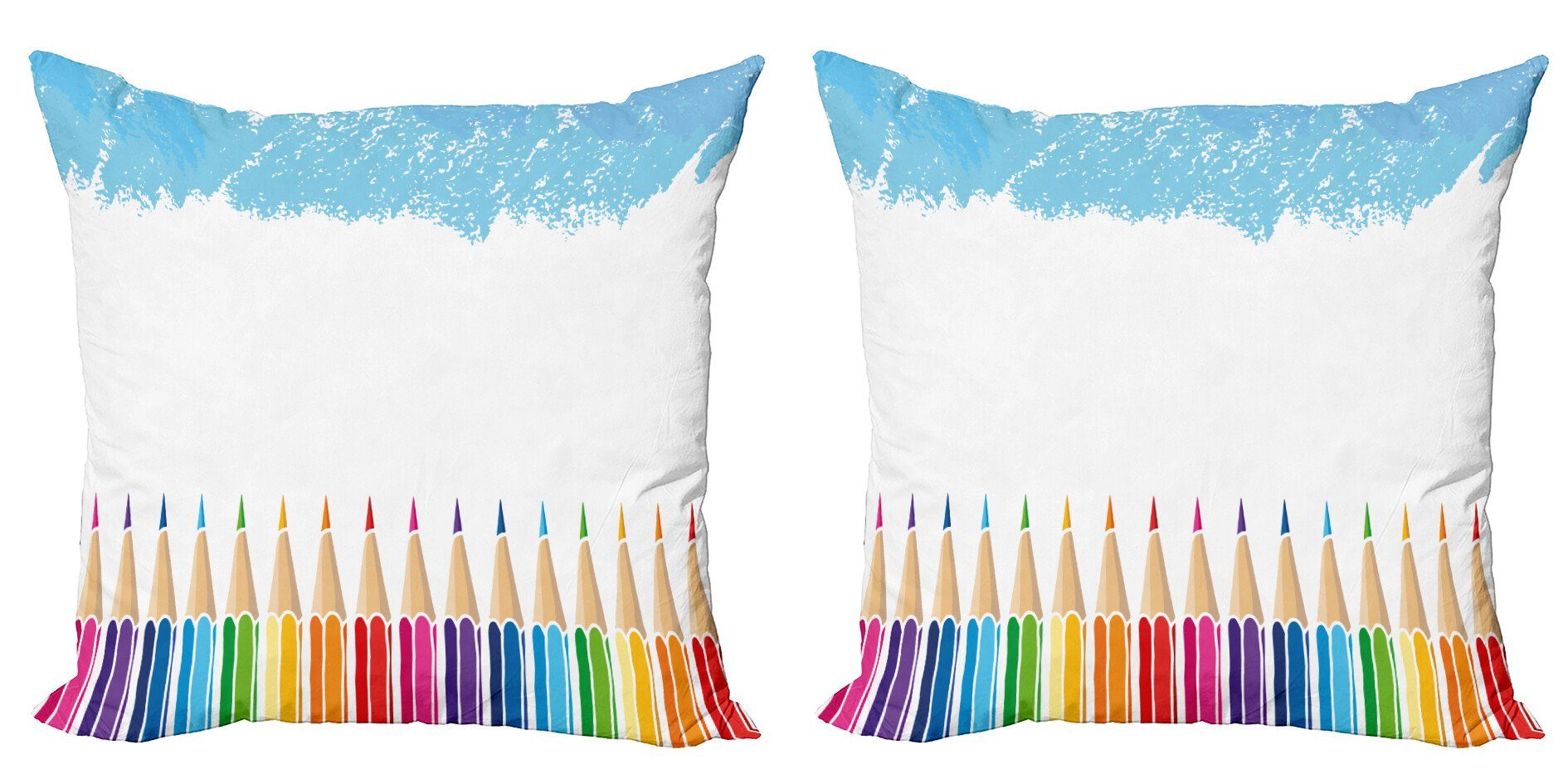 Accent Abakuhaus Modern Gradient Kissenbezüge Digitaldruck, Doppelseitiger Multicolor Bleistifte Stück), Regenbogen (2