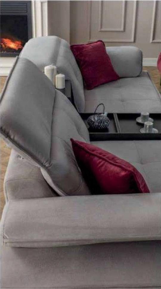 JVmoebel Sofa Zweisitzer Neu, Sofas Stoff Sofa Wohnzimmer Luxus Sitzer 3 Grau Modern 1 Teile