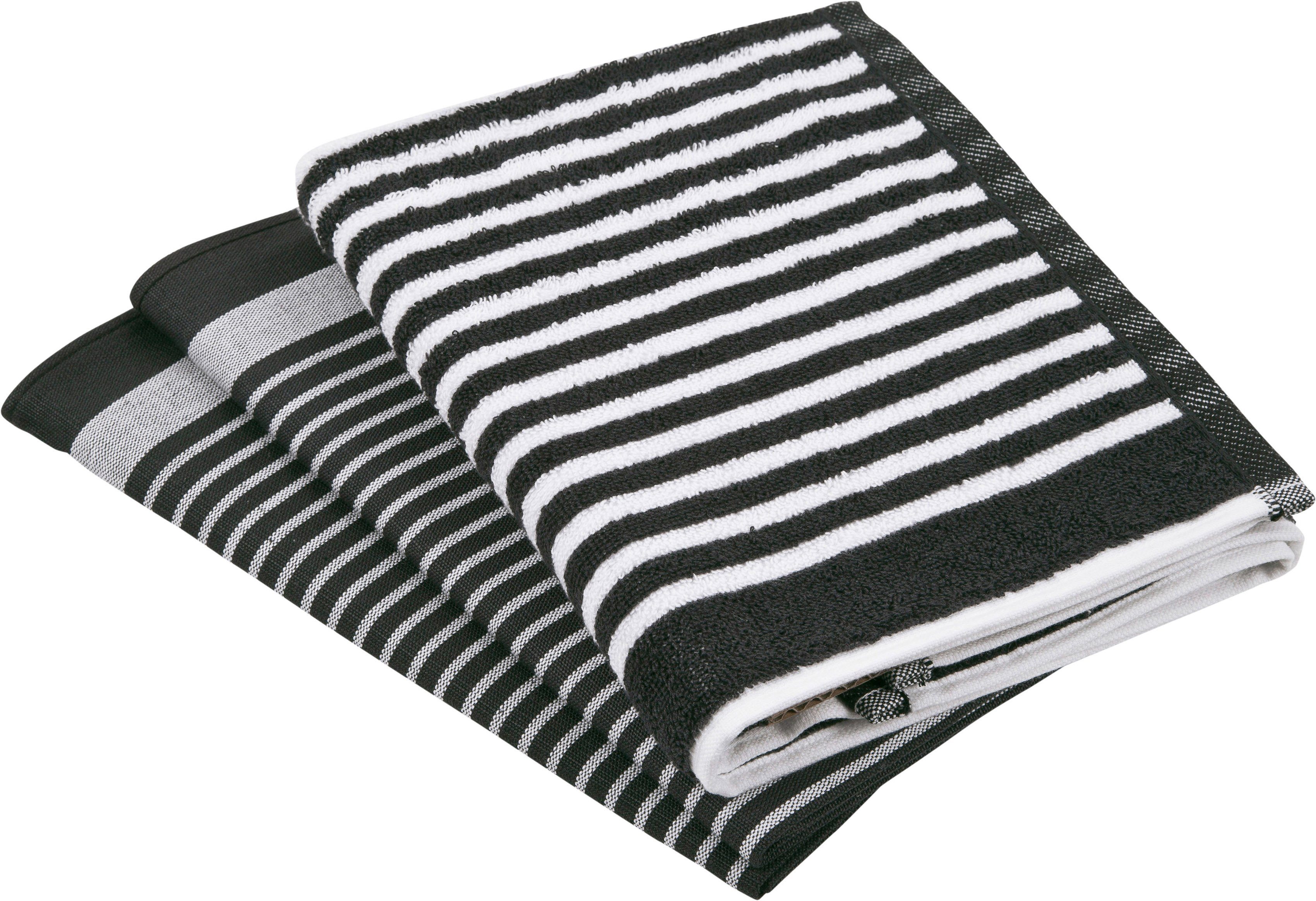 ROSS Geschirrtuch Exclusiv, (Set, 3-tlg), 1x Küchen-Frottiertuch 50x50 cm S günstig online kaufen