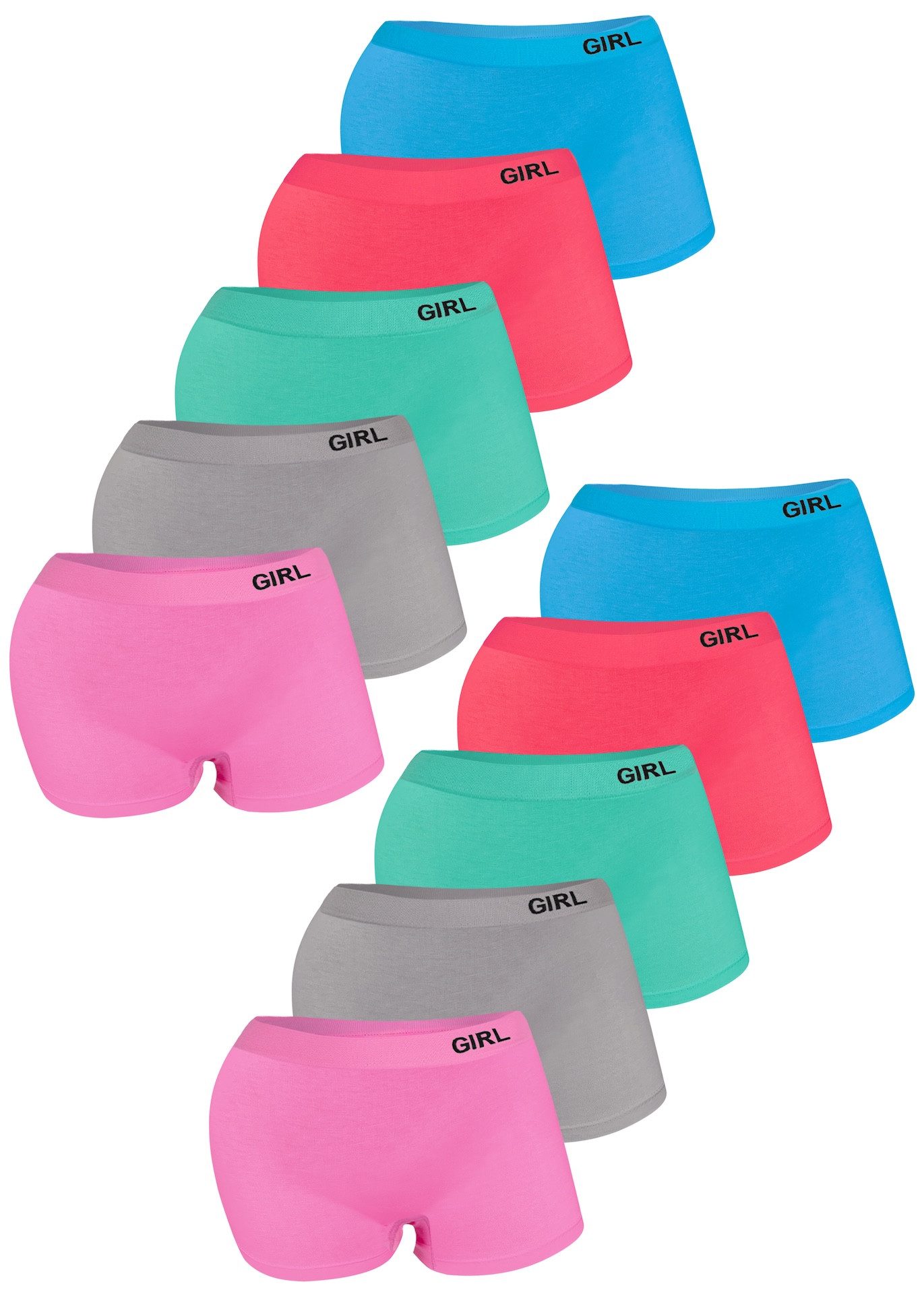 LOREZA Panty 10er Set Mädchen Pantys Boxershorts - Basics (Spar-Packung, 10-St)