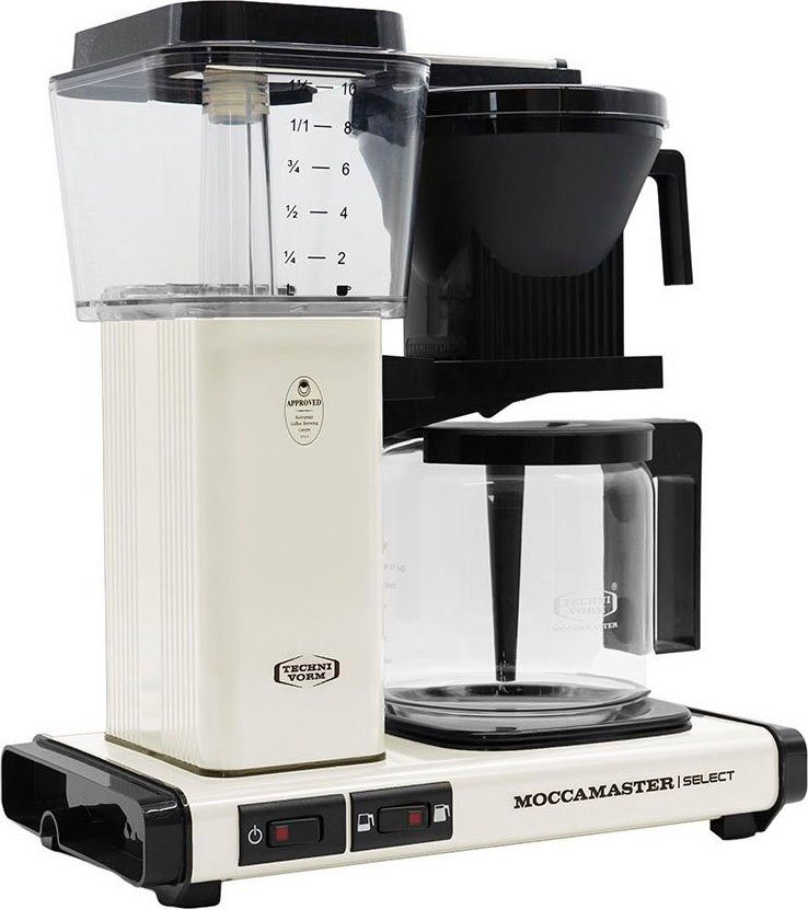 Moccamaster Filterkaffeemaschine KBG Select White 1x4 Off off-white, Kaffeekanne, 1,25l Papierfilter