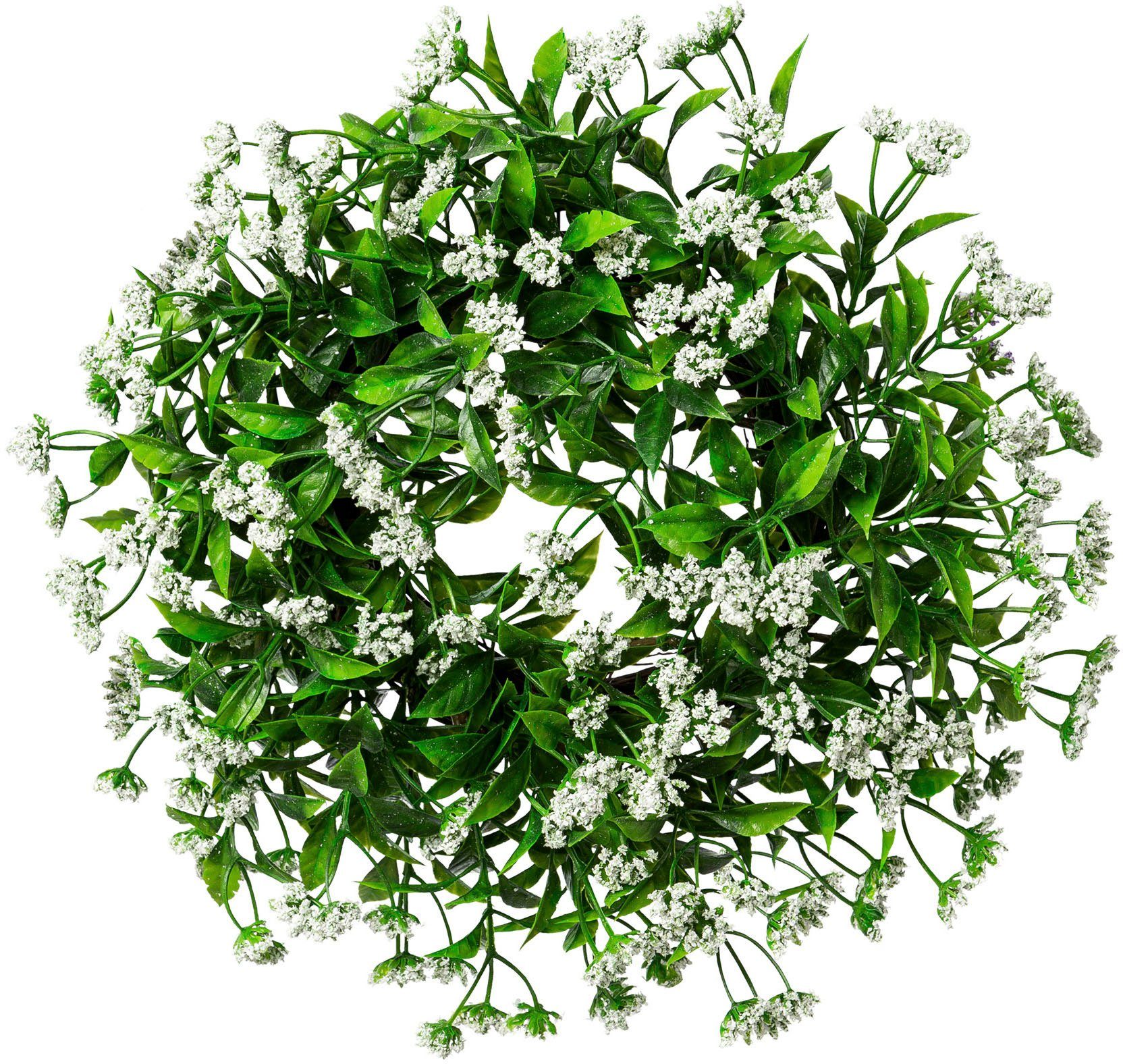 Kunstkranz Ruscus-Kranz, Creativ green, Höhe 10 cm weiß | Kunstkränze