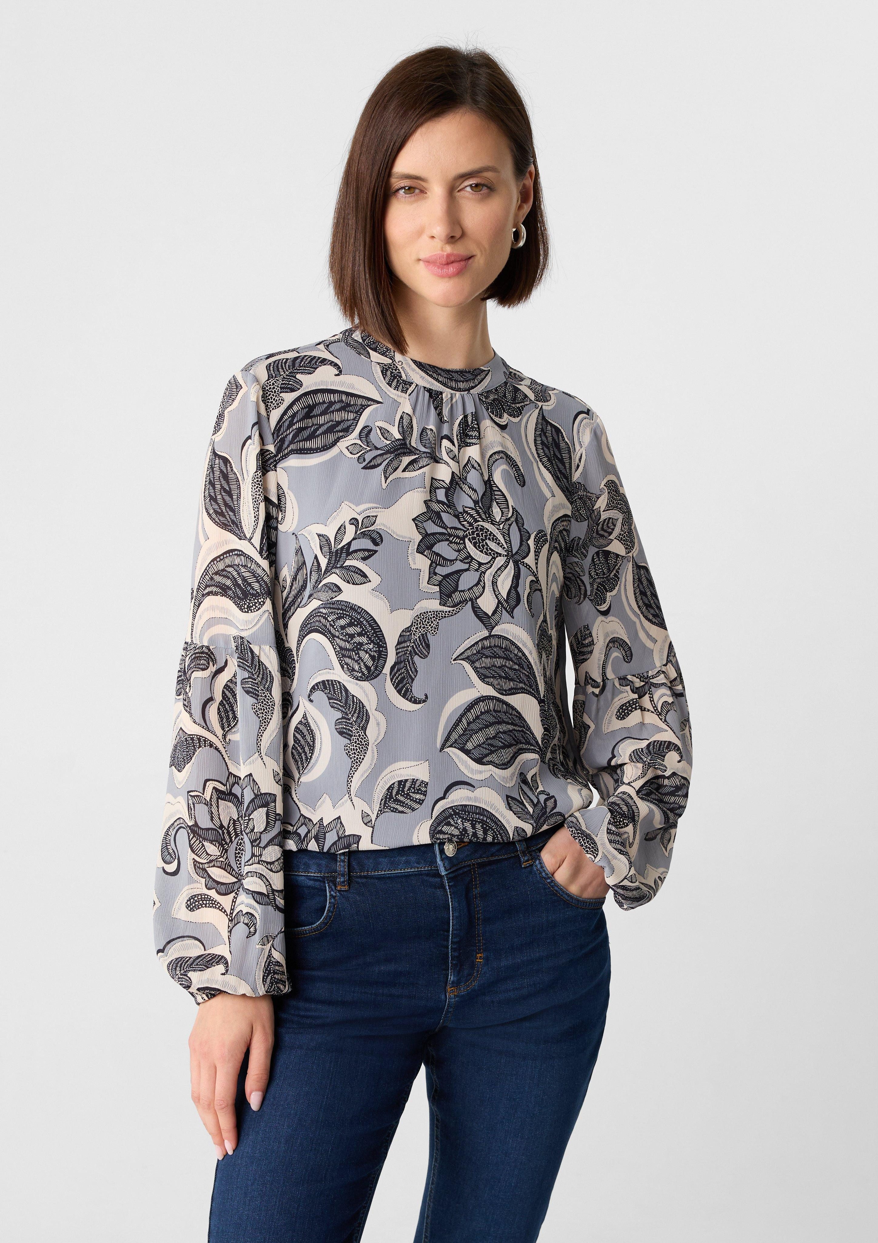 Comma Langarmbluse Chiffonbluse mit Ballonärmeln und günstig online kaufen