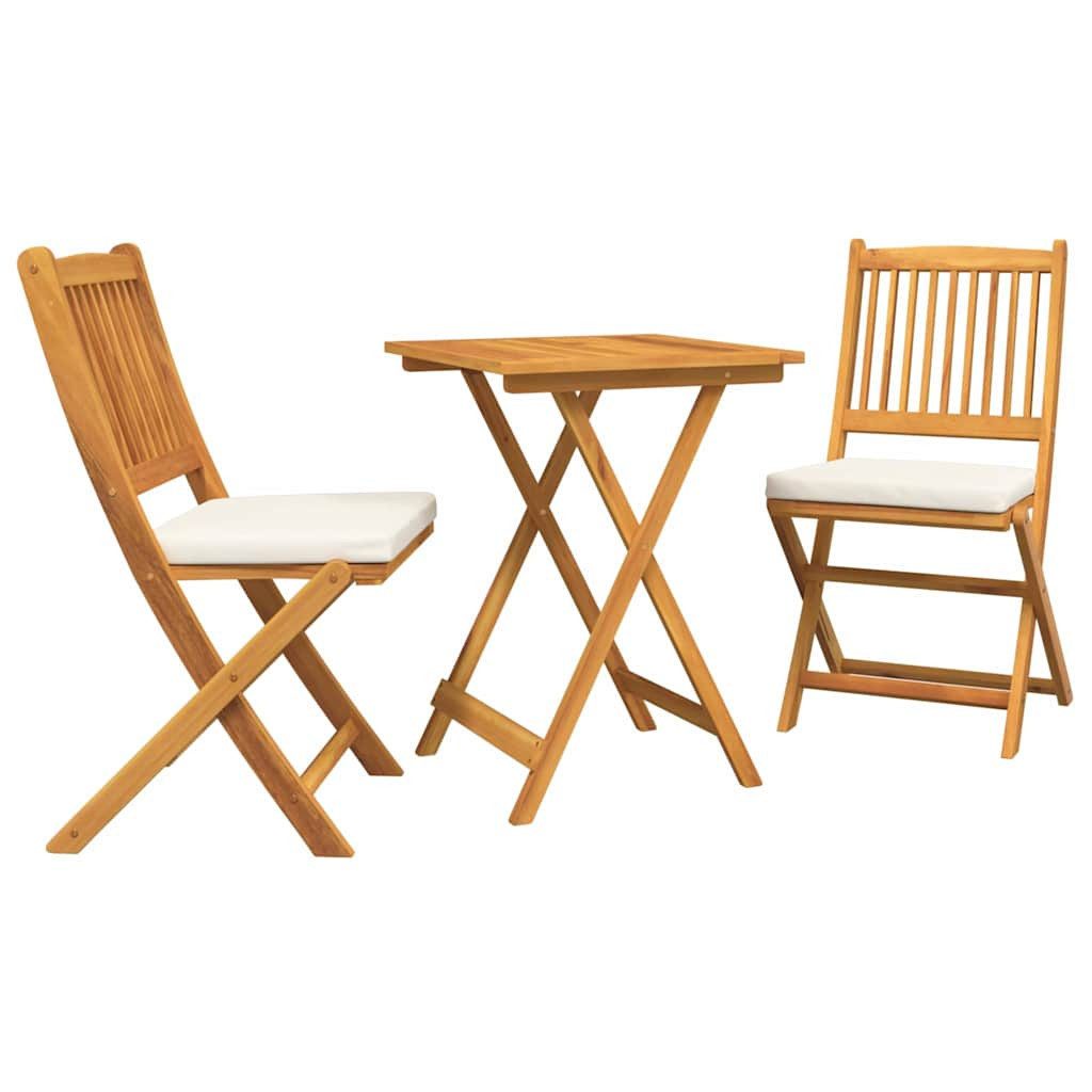 vidaXL Gartenlounge-Set Garten Bistro Set 3 stk. Braun Massivholz, (3-tlg)