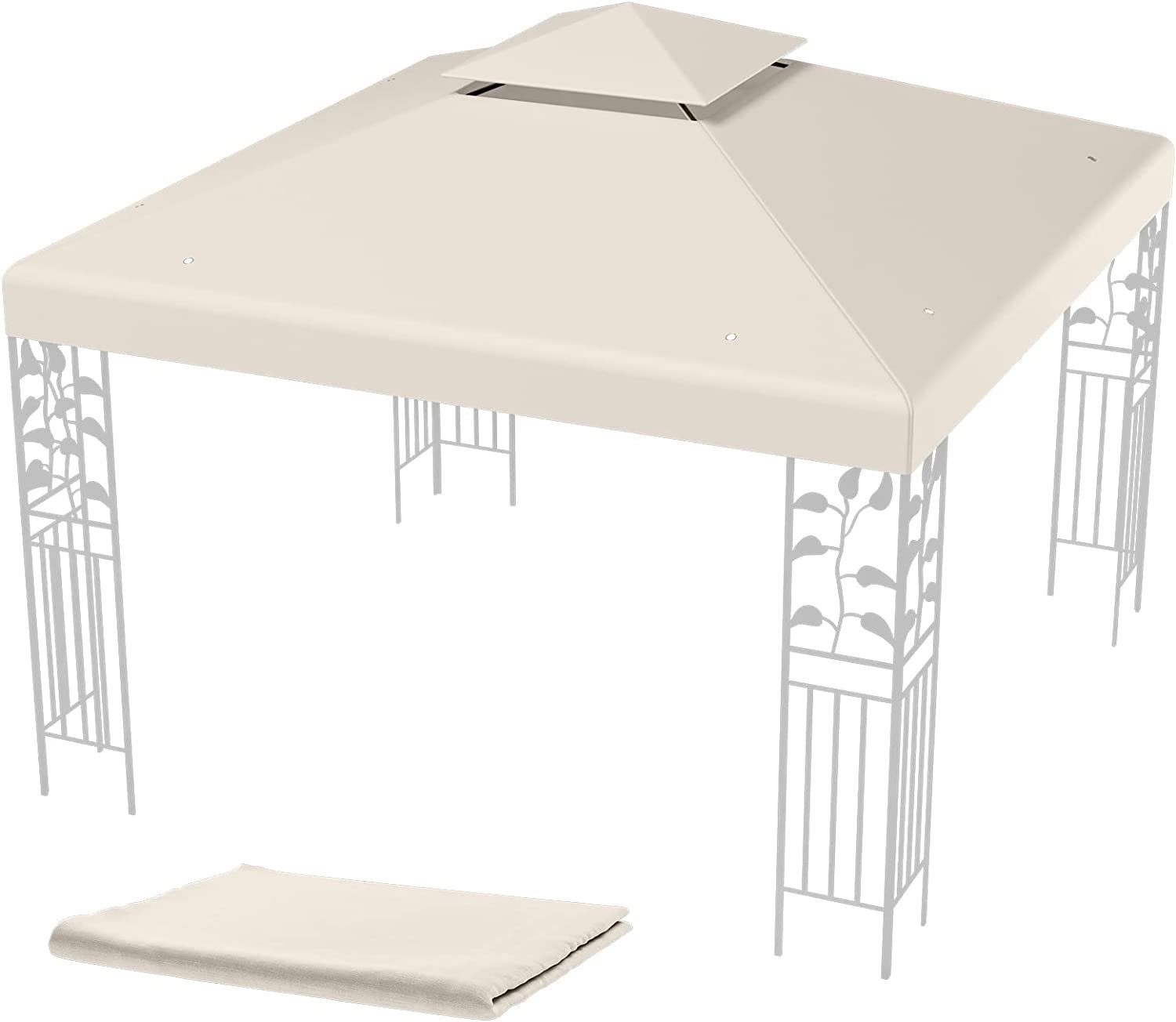 COSTWAY Pavillon-Ersatzdach 3x3m Ersatzdach, mit Klettverschlüssen