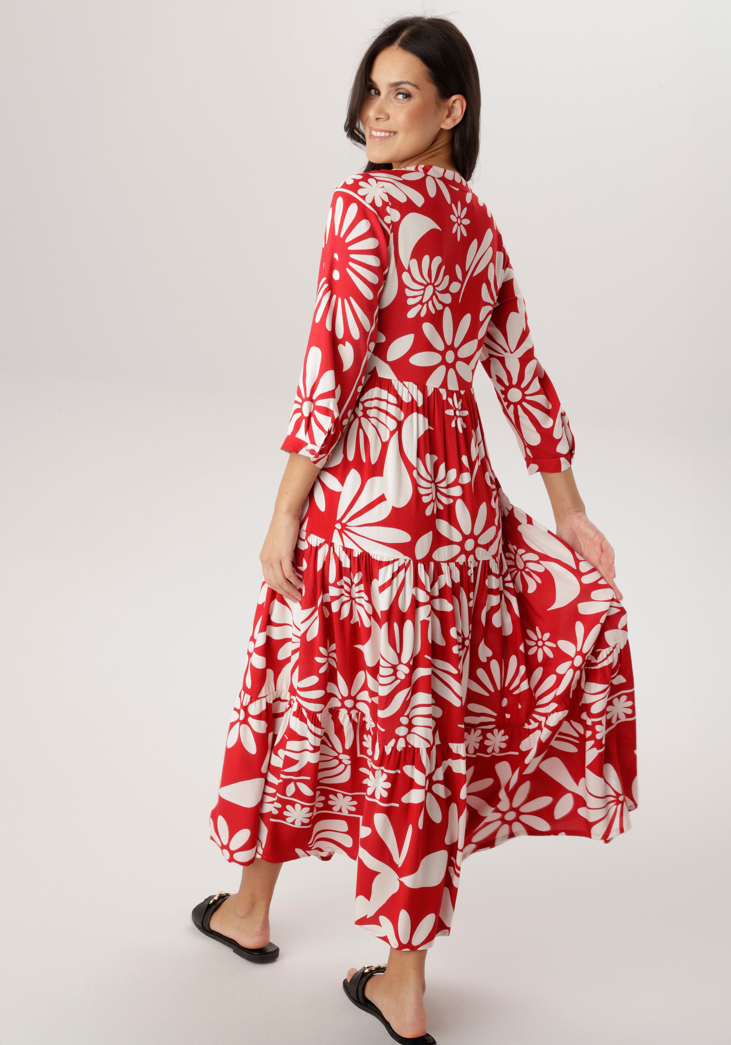 Aniston SELECTED Maxikleid mit fantasievoller Blütenmusterung - NEUE KOLLEK günstig online kaufen