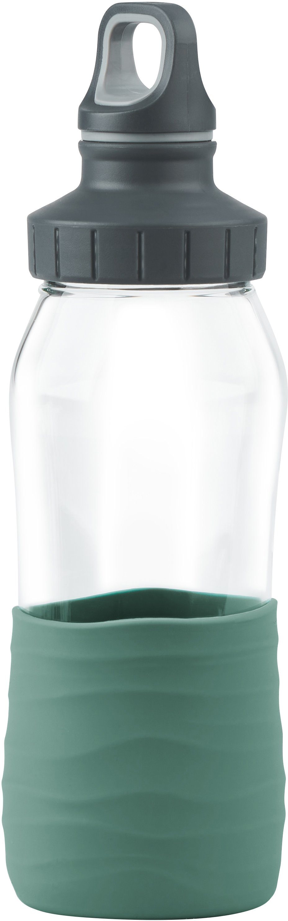 Emsa Trinkflasche Drink2Go, Schraubverschluss, dicht/hygienisch/rein, Silikonmanschette, 500 ml Petrol Grün