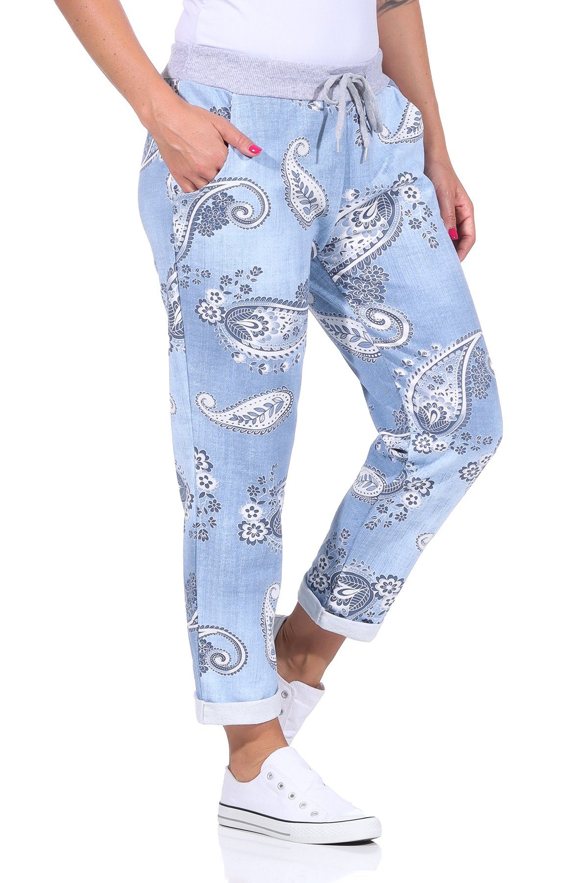 CLEO STYLE Jogginghose Jogginghose 91 Hellblau