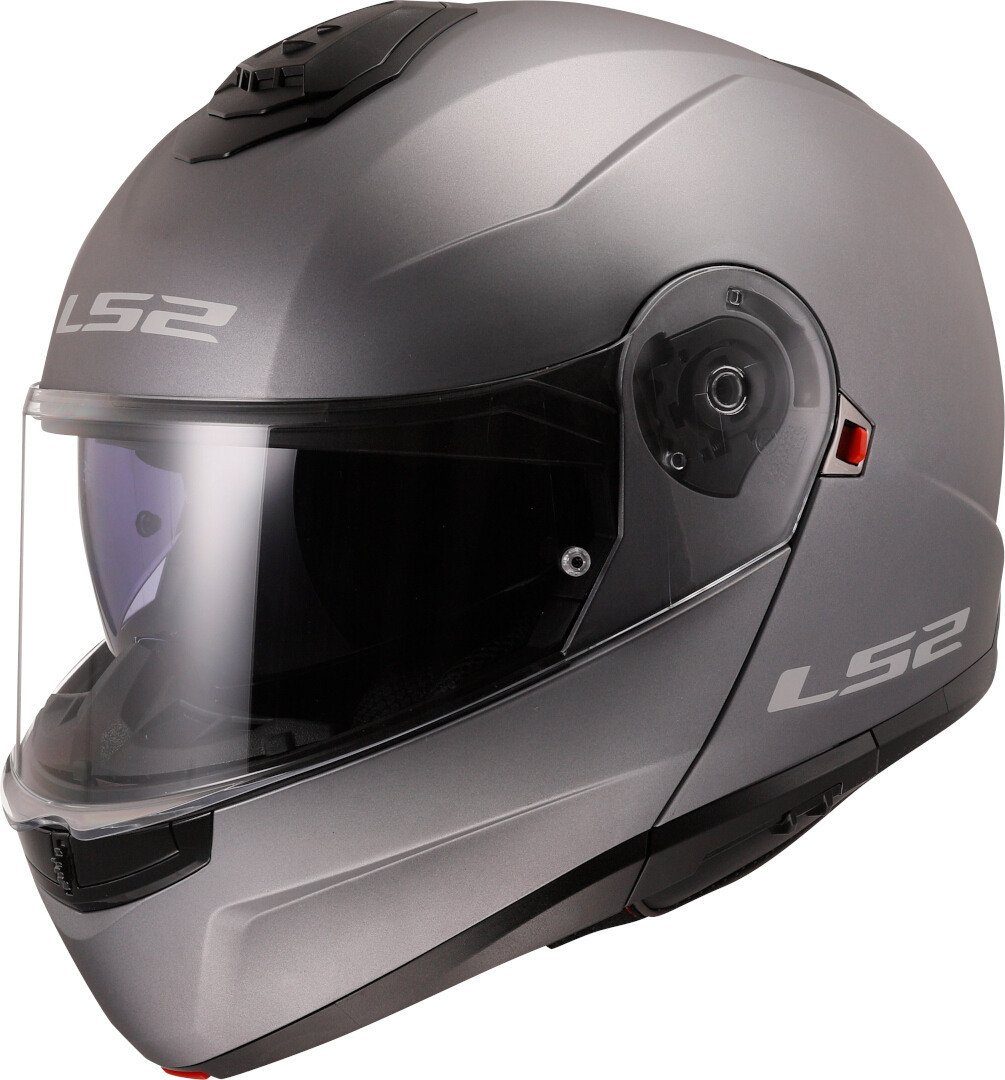 LS2 Motorradhelm FF908 Strobe II Solid Klapphelm, vorbereitet für Kommunikationssystem,integriertes Sonnenvisier