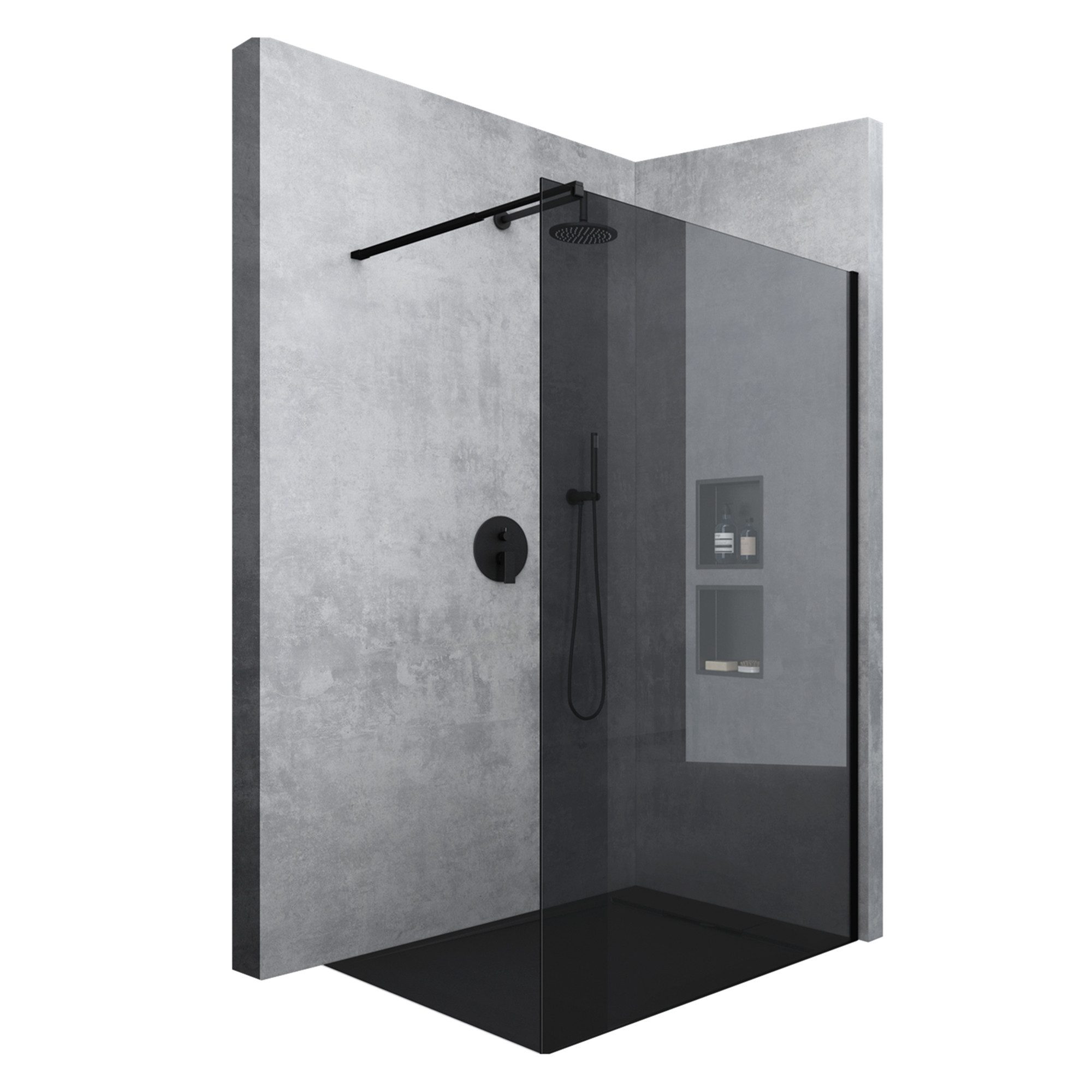 Mai & Mai Duschwand Duschwand für Dusche Duschabtrennung Schwarz Profil Gla günstig online kaufen