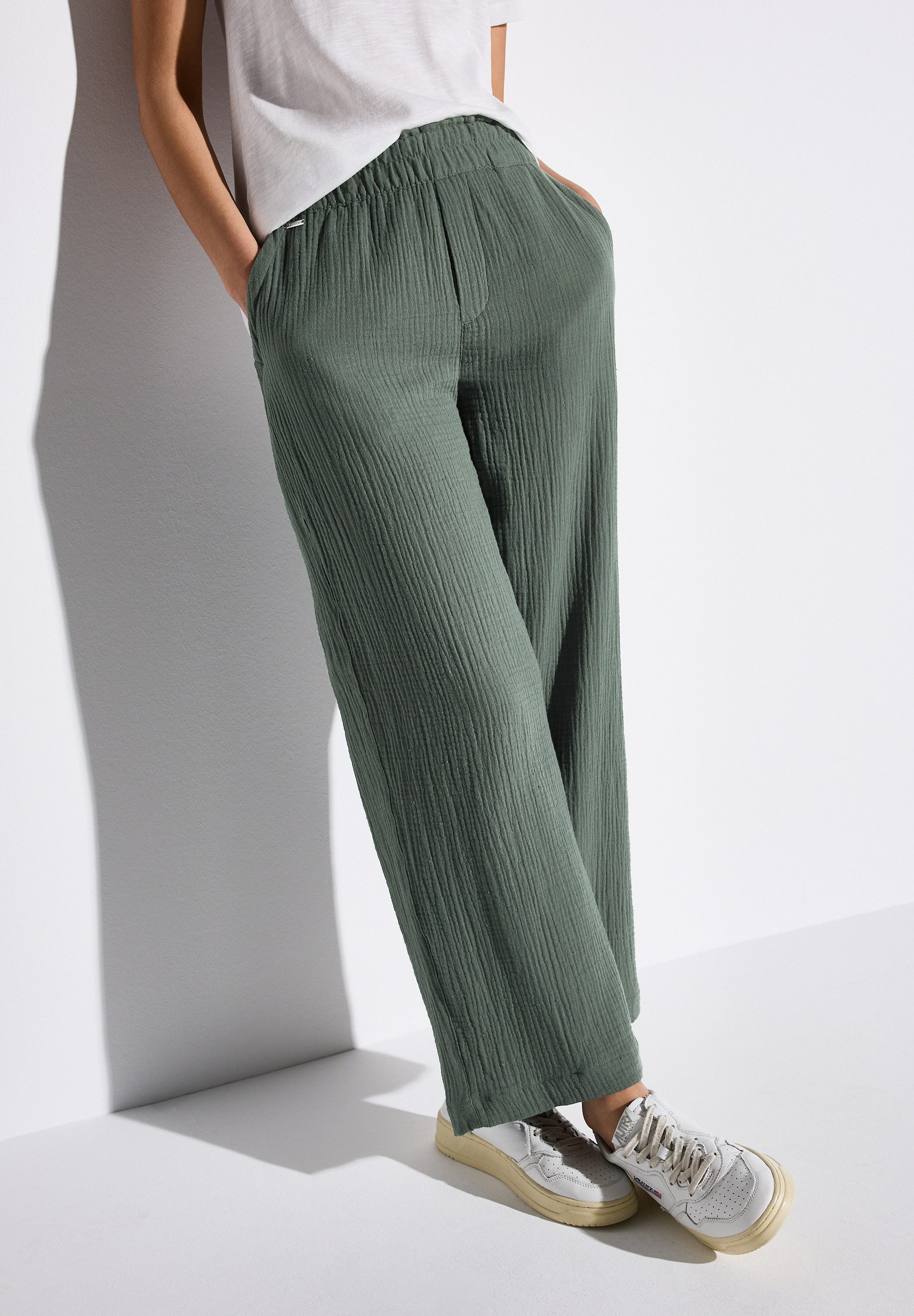 STREET ONE Stoffhose Sommerhose in Struktur-Optik günstig online kaufen