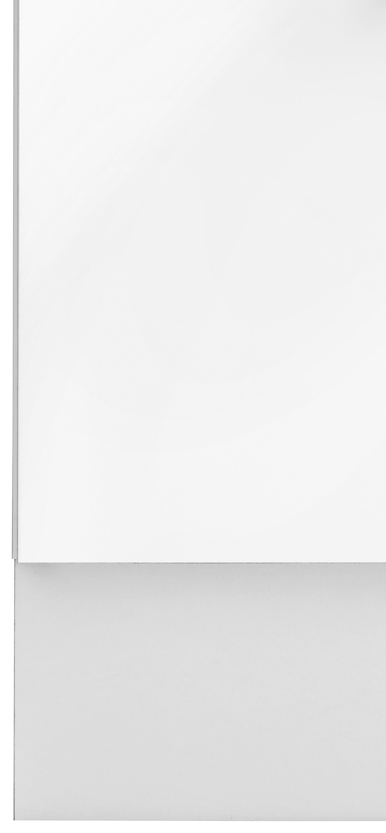 2 Granit Auszügen | Küchen großen Korpus: Weiß 50 Cali Grau wiho cm mit Arbeitsplatte: Glanz, Front: Weiß breit, Unterschrank Weiß,