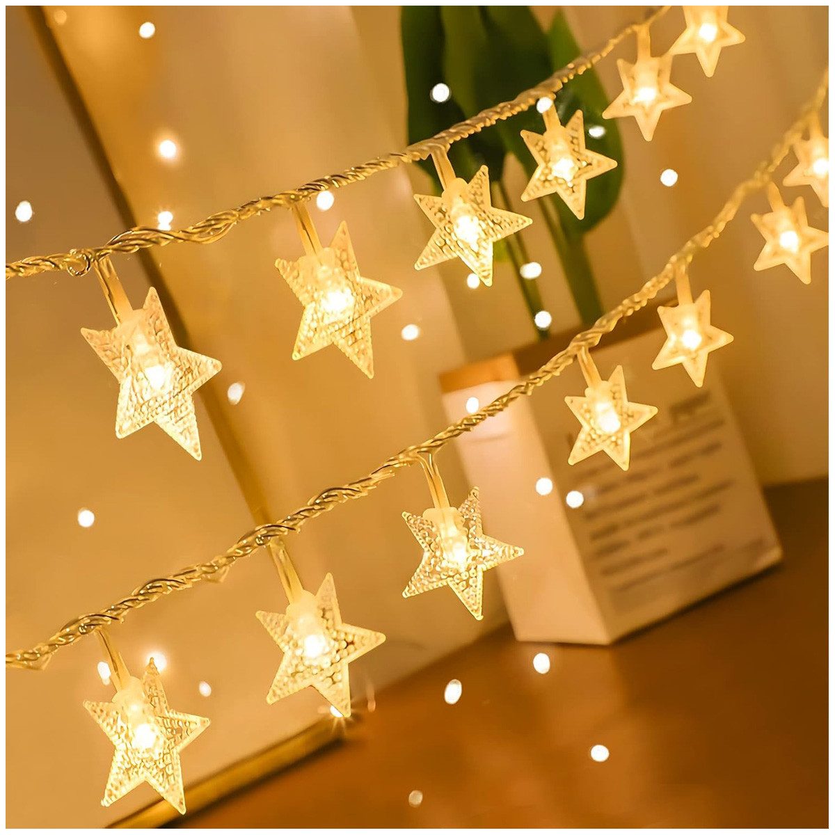 Qualra LED-Lichterkette 20/30/40LED Stern Lichter Kette 8 Beleuchtungsmodi günstig online kaufen