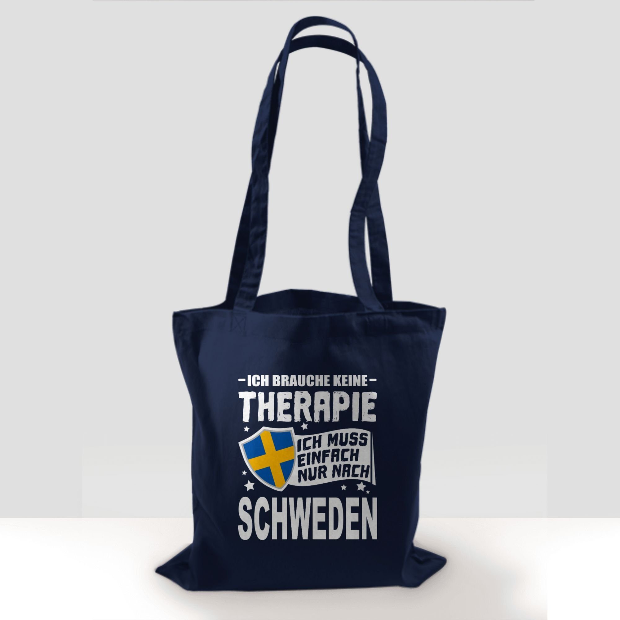 Schweden - weiß, brauche Blau Shirtracer Länder Therapie nur nach Ich Umhängetasche keine muss Navy 1 einfach Wappen Ich