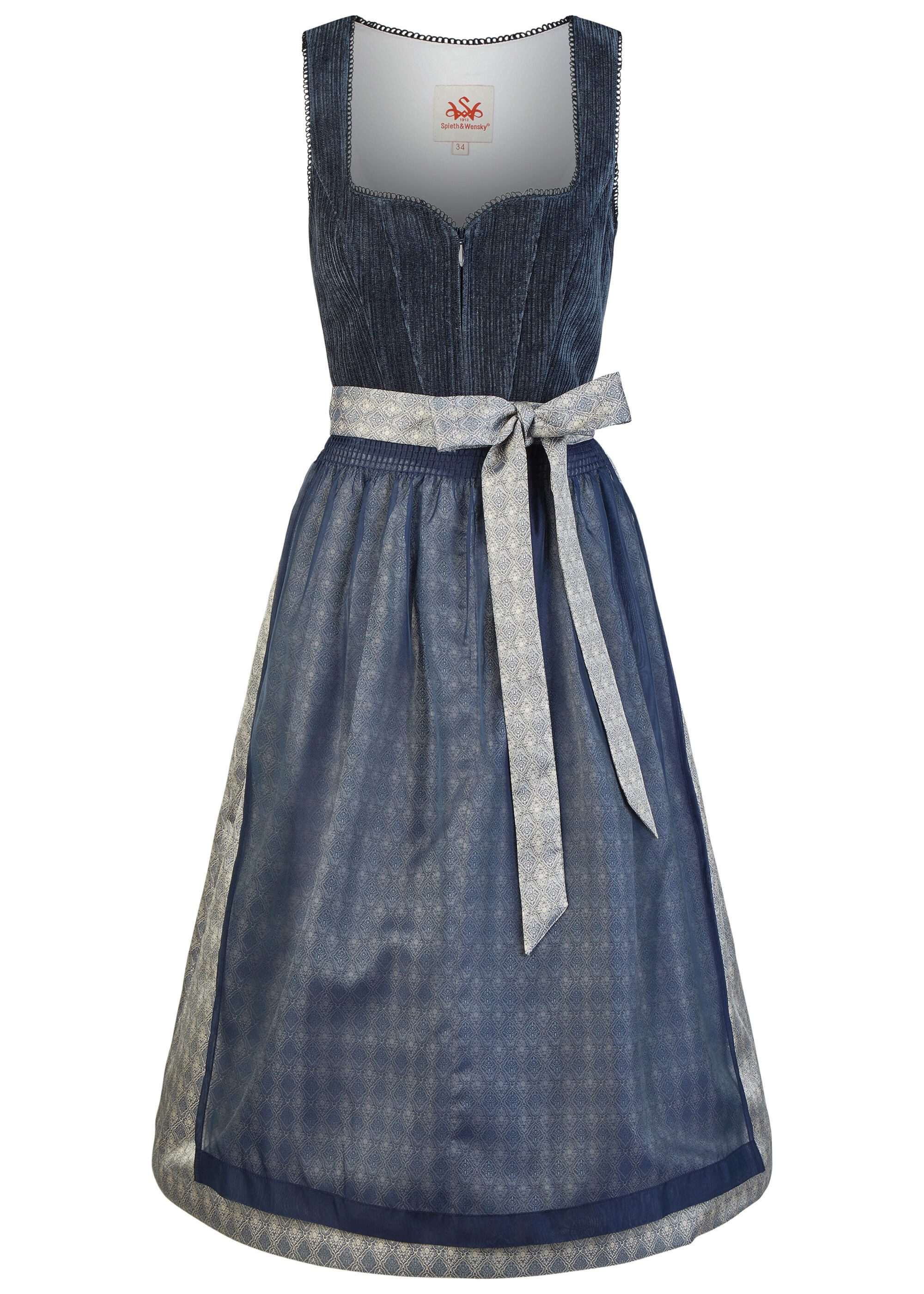 Spieth & Wensky Dirndl Hildor (1-tlg) samtiges Cordoberteil