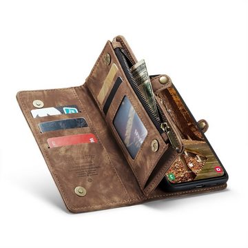 Wigento Handyhülle Für Samsung Galaxy S23 Plus Multifunktion Teilbare Handy Tasche Geldbörse Hülle Etuis Braun