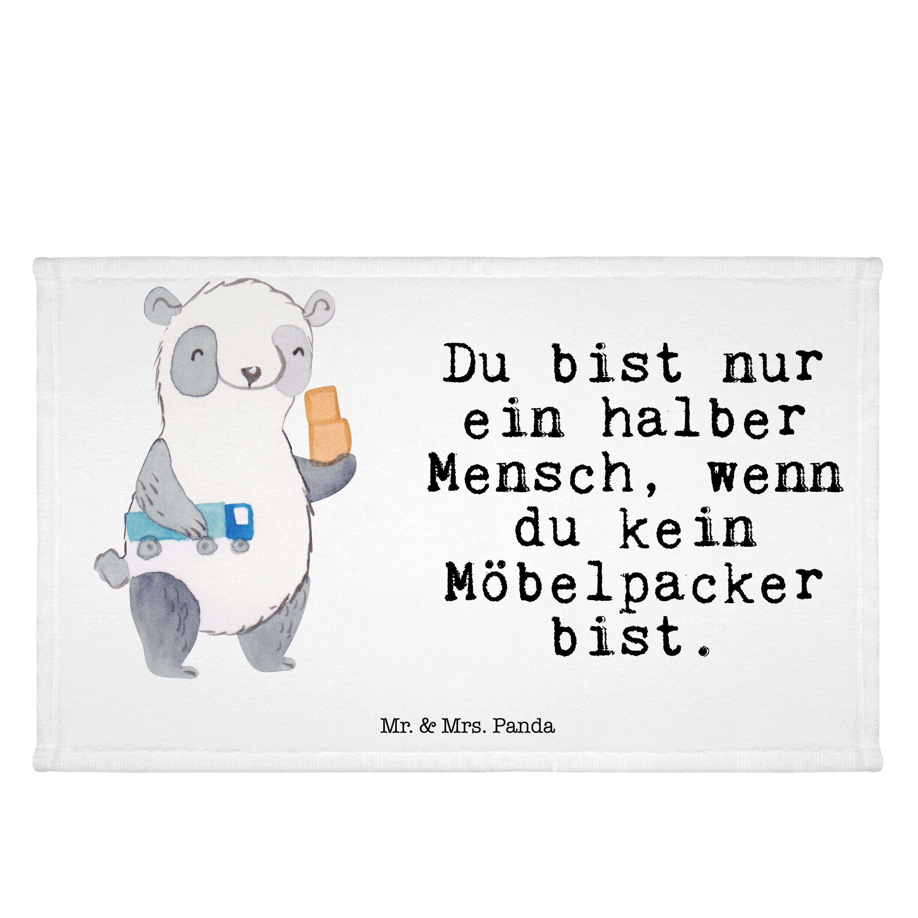 Mr. & Mrs. Panda Handtuch Möbelpacker mit Herz - Weiß - Geschenk, Sport Handtuch, Firma, Reiseh, (1-St)