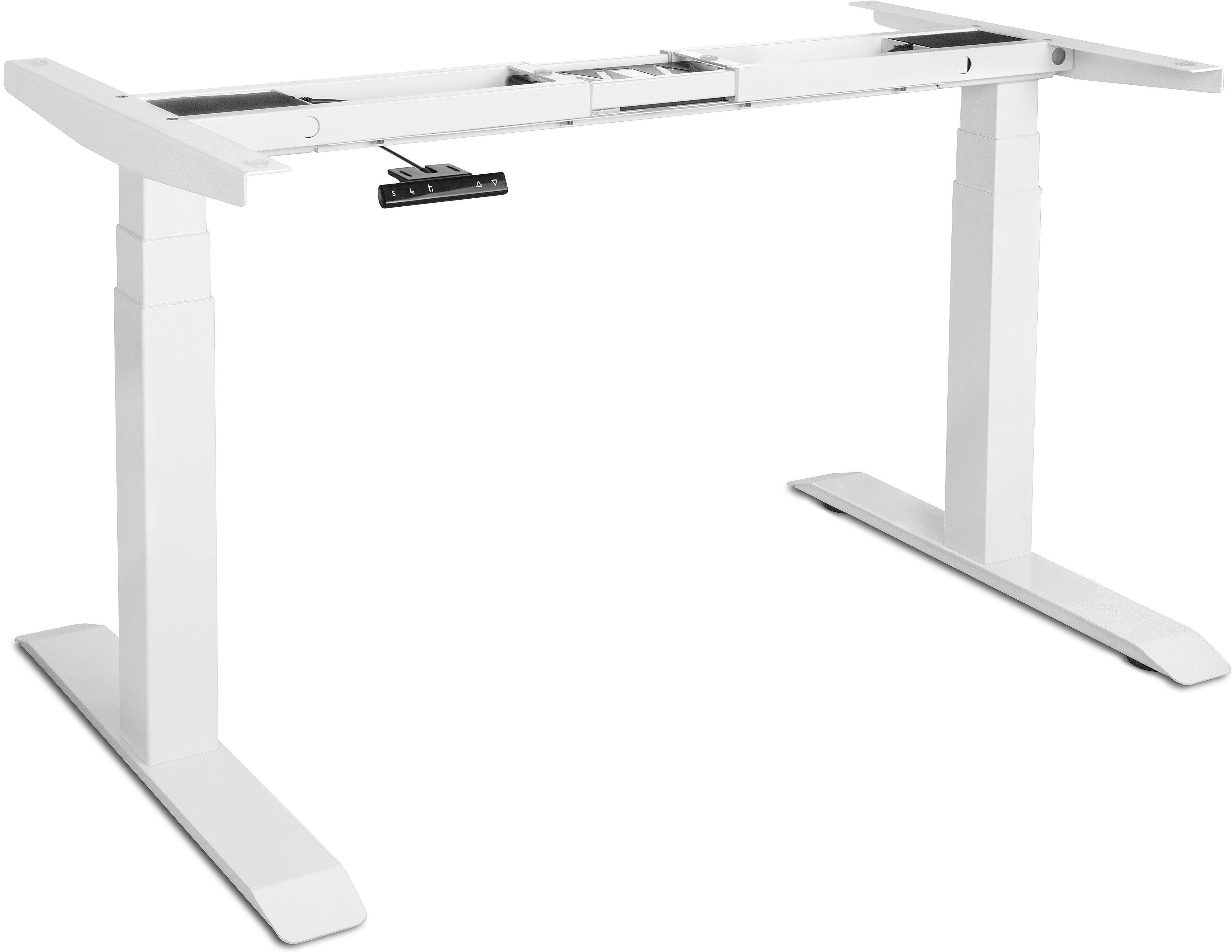 Poppstar Schreibtisch Sitz-Steh-Schreibtischgestell Dual-Motor-System (Elektrisch höhenverstellbares Schreibtisch-Gestell), mit Soft-Start/-Stop, Kollisionsschutz & 2 speicherbaren Tischhöhen Weiß | weiß