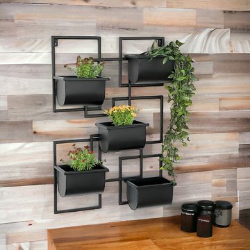 DanDiBo Blumenständer Kräuterregal Küche Wand Metall Schwarz 96525 Blumenregal Wandregal