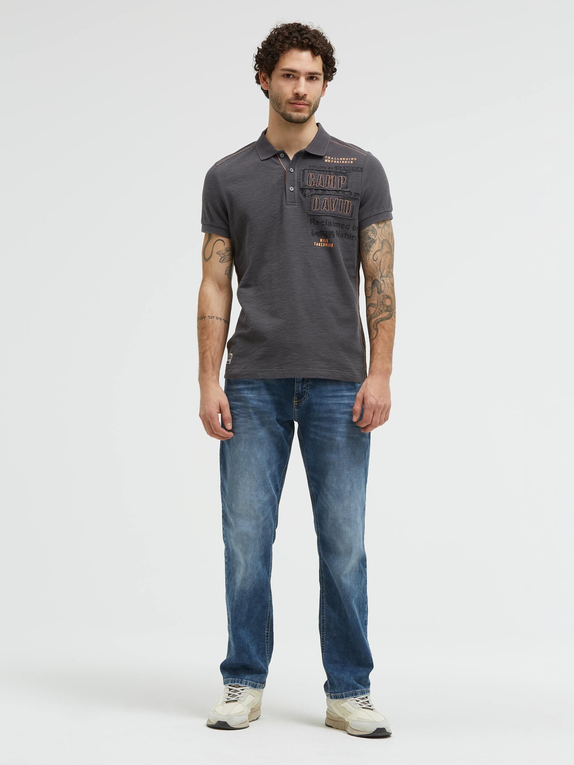 CAMP DAVID Poloshirt mit Stickerei