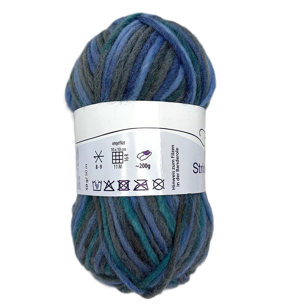 Gründl FiluBlu Strick +Filz Color Häkelwolle, (für das Filzen in der Waschmaschine geeigenet, 1 Knäuel), stabil