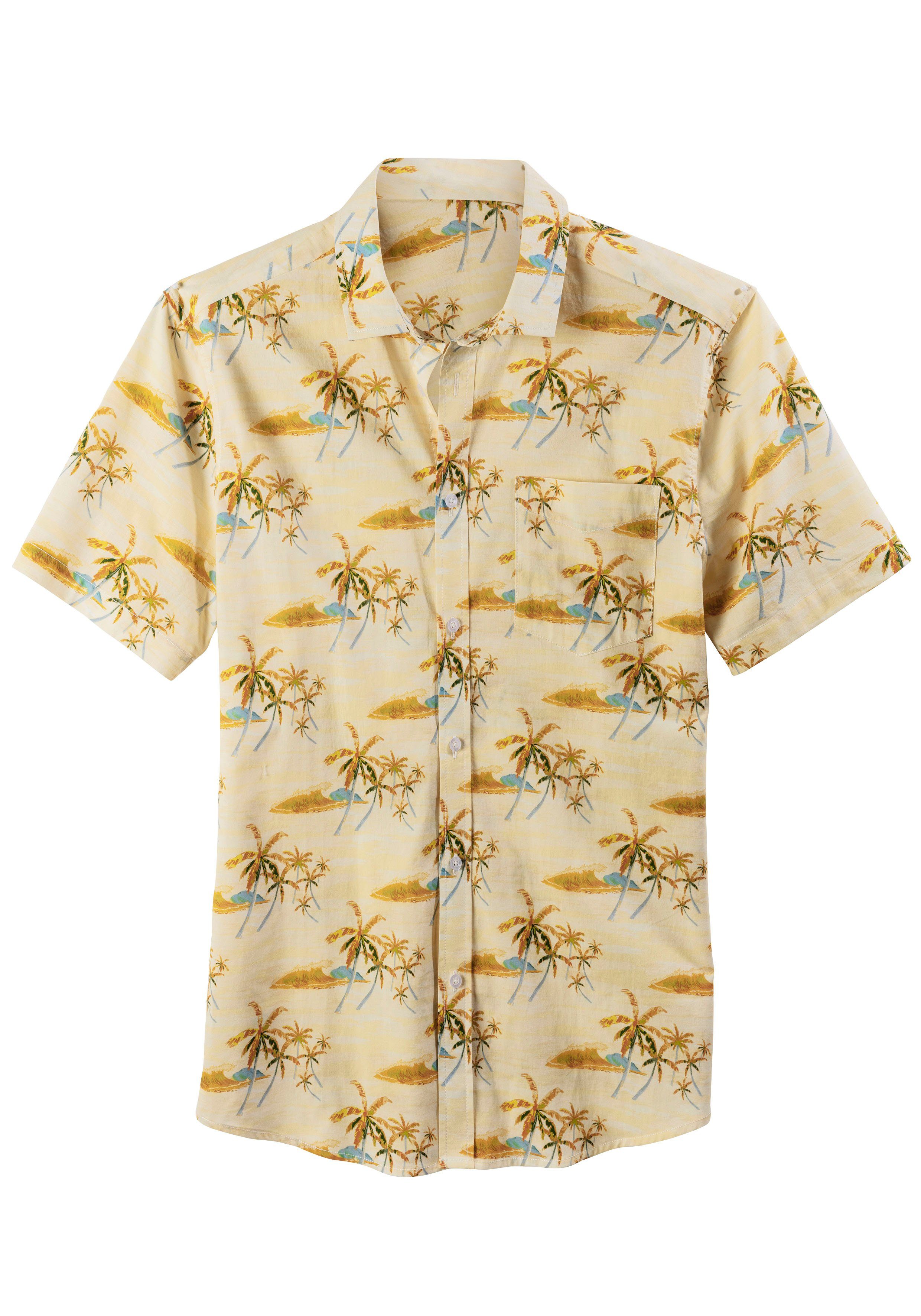 Beachtime Hawaiihemd "Regular fit", Kurzarm, Freizeithemd mit Palmenprint, günstig online kaufen