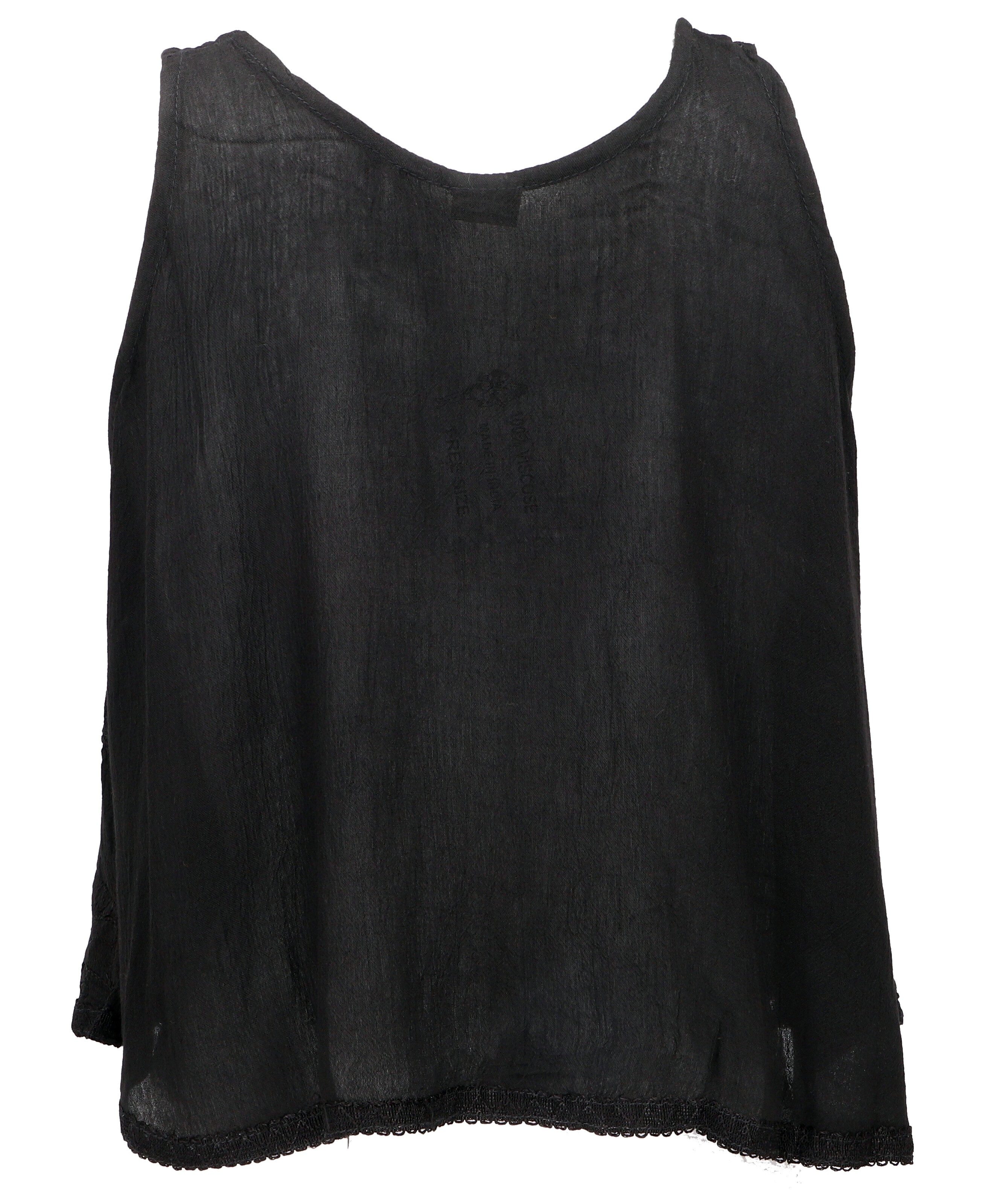 Guru-Shop T-Shirt Besticktes Top Boho chic, kurzes lockeres.. Festival, Ethno Style, alternative Bekleidung – Bild 5 von 5