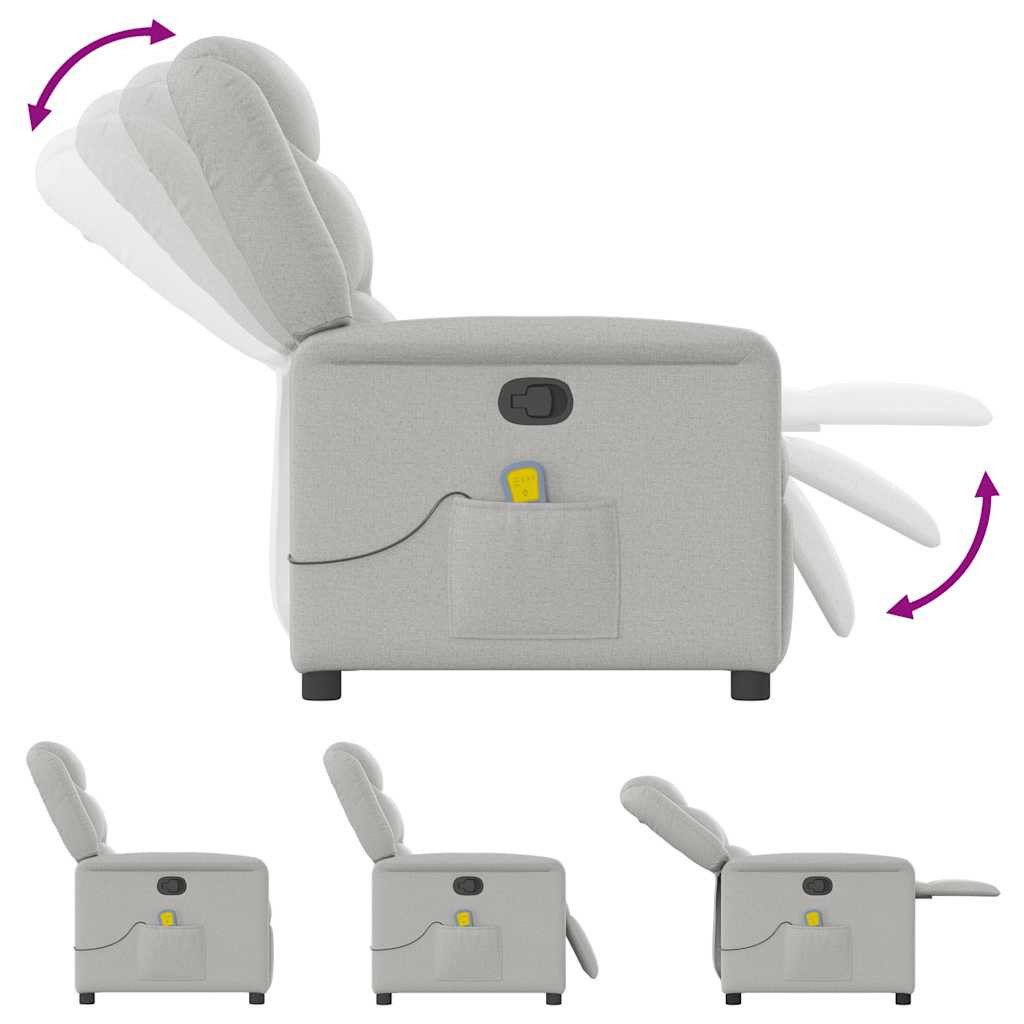 vidaXL Sessel Massagesessel Wolkengrau Stoff (1-St)