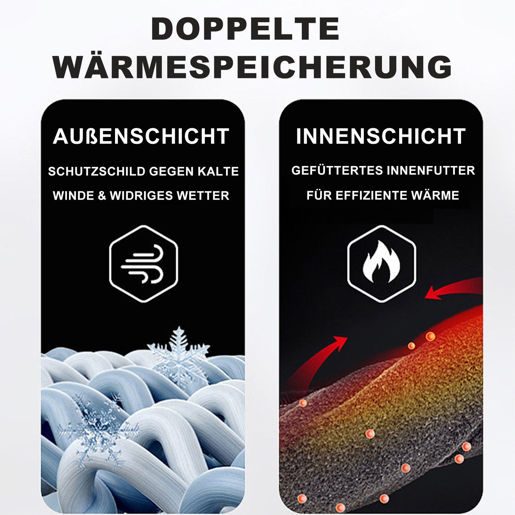 Mutig Mütze & Schal Mütze Schal Handschuh 3-Set,Gestrickte Touchscreen-Handschuhe (Winter Weich Warm,Warmes Strick-Set mit Futter,Damen Unisex, Hergestellt aus  – Bild 5 von 5