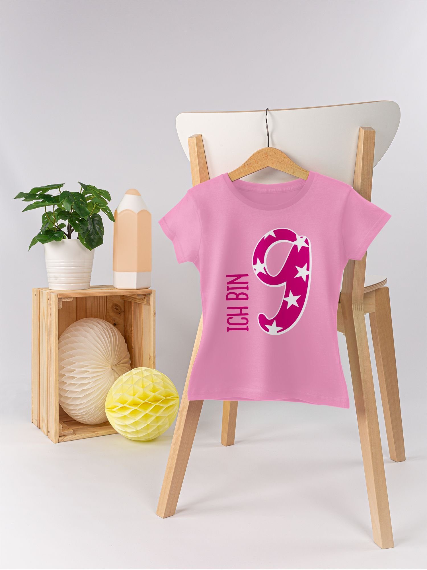 bin Geburtstag 9. Rosa Shirtracer T-Shirt neun Ich 2