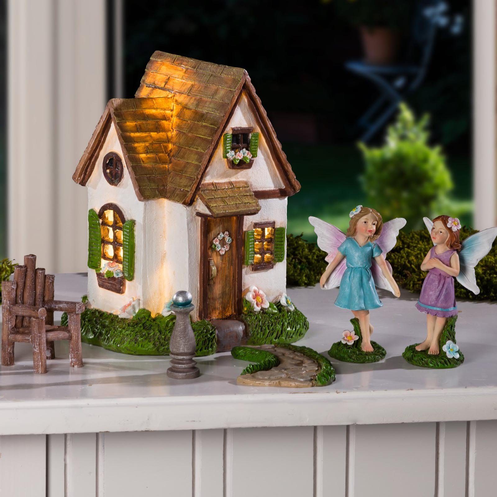 HAC24 LED-Dekofigur Elfen Garten Elfenhaus Elfe Fee Elfenfigur Feengarten F günstig online kaufen