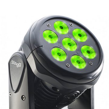 Stagg LED Discolicht Stagg Head Banger 10 LED Moving-Head mit DMX-Kabel, LED RGBW, Rot, Grün, Blau, Weiss