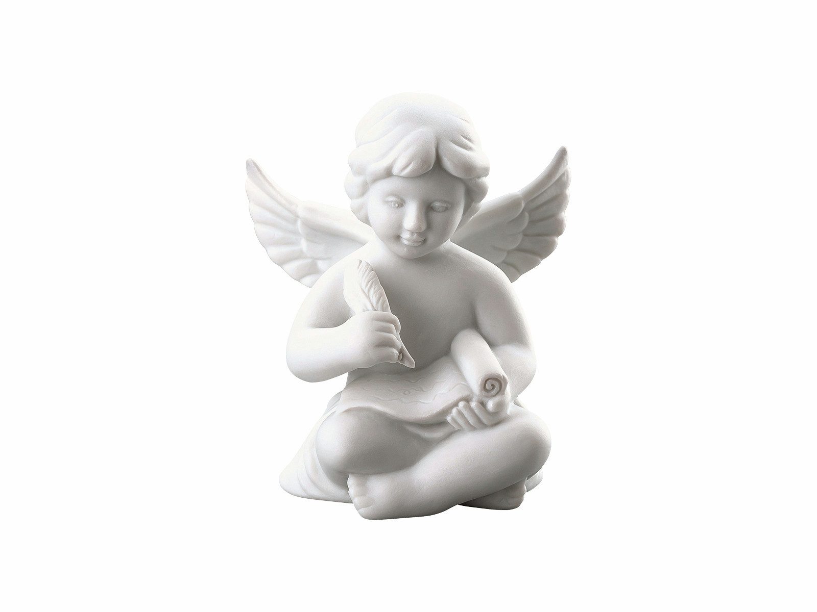 Rosenthal Dekofigur Engel klein weiss matt mit Schriftrolle 6,5cm, Figuren