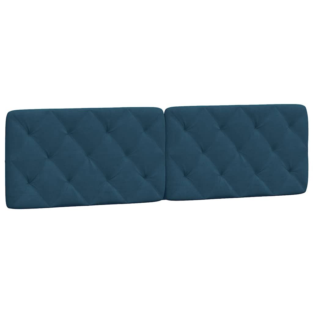 vidaXL Bett Kopfteil-Kissen Blau 180 cm Samt (1-tlg)