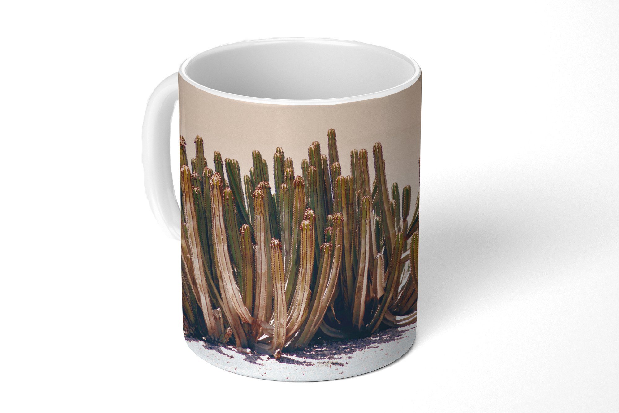 Schrift MuchoWow Tasse Kaktus Grün, Pflanze - Teetasse, Keramik, - Natur Becher, Kaffeetassen, Geschenk Teetasse, 
