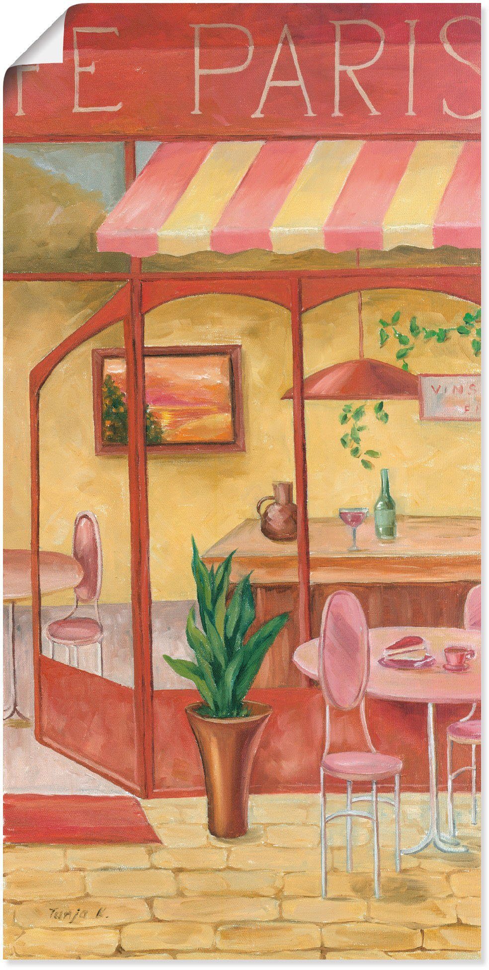 Leinwandbild, versch. Artland Caféhaus, Wandaufkleber als in oder Poster St), Wandbild (1 Größen Alubild,
